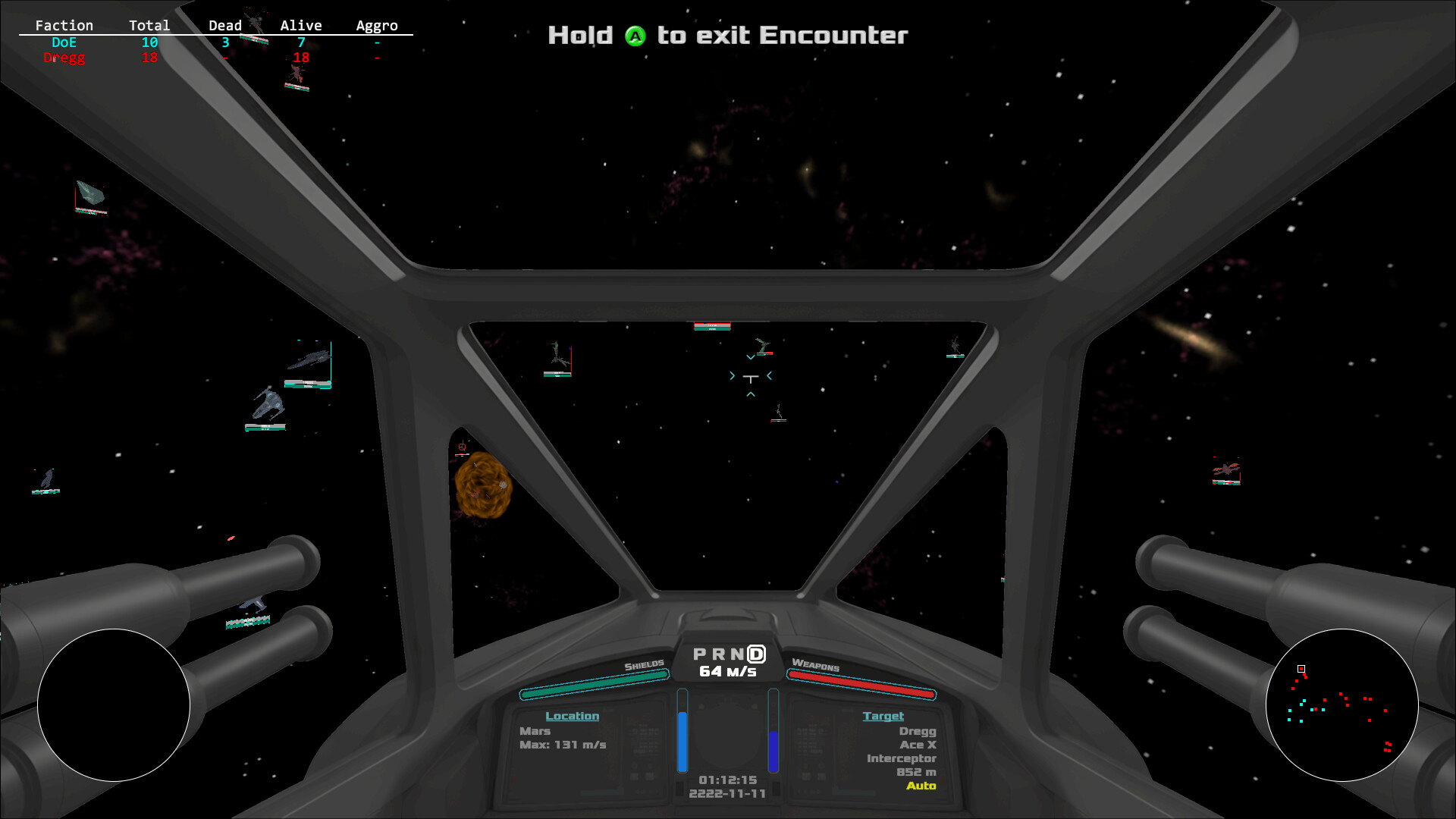 飛船在太空中高速迴旋,背景是帶有光環的行星,畫面充滿速度線