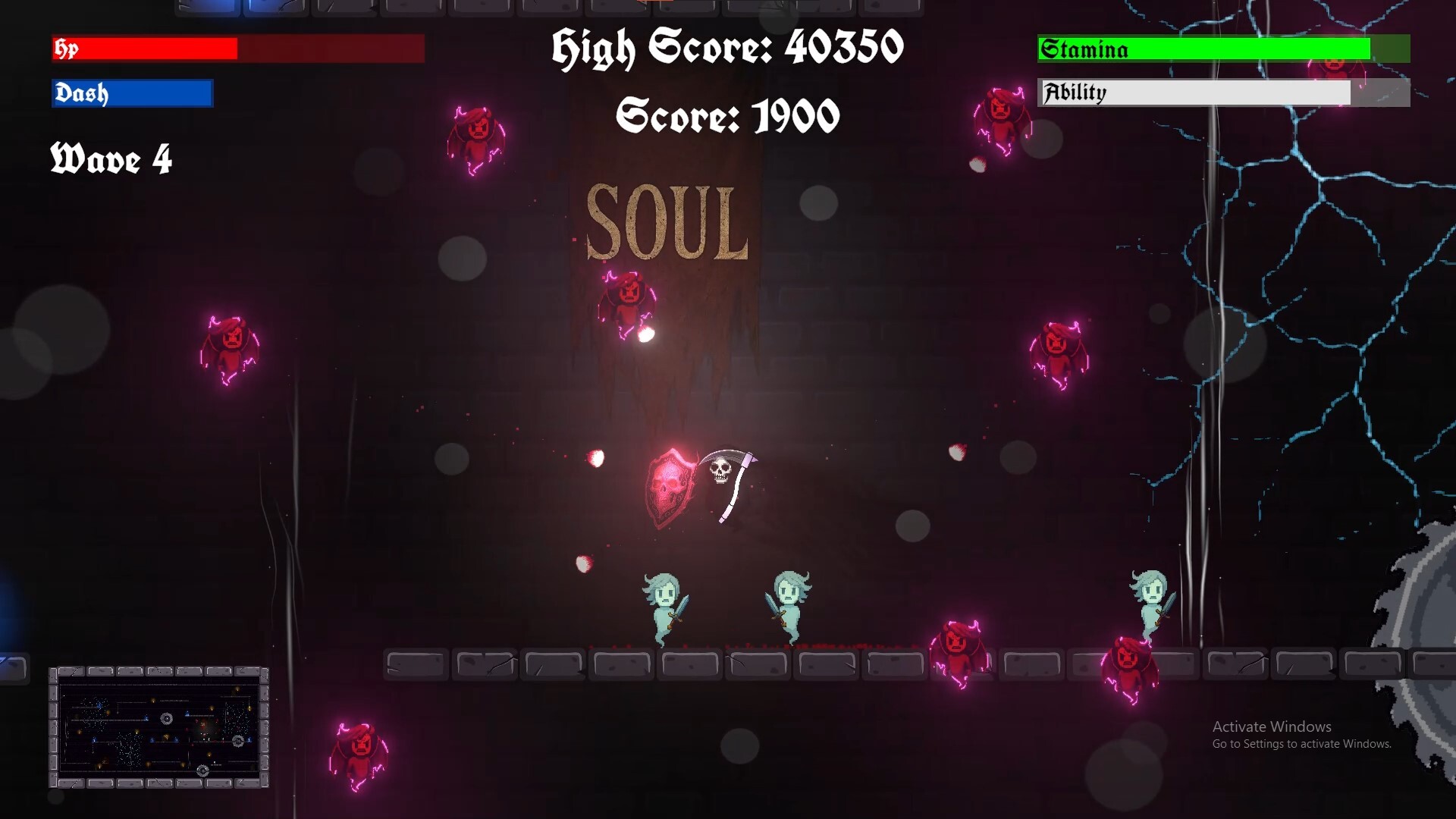 戰鬥場面截圖，玩家正使用技能對抗一群敵人