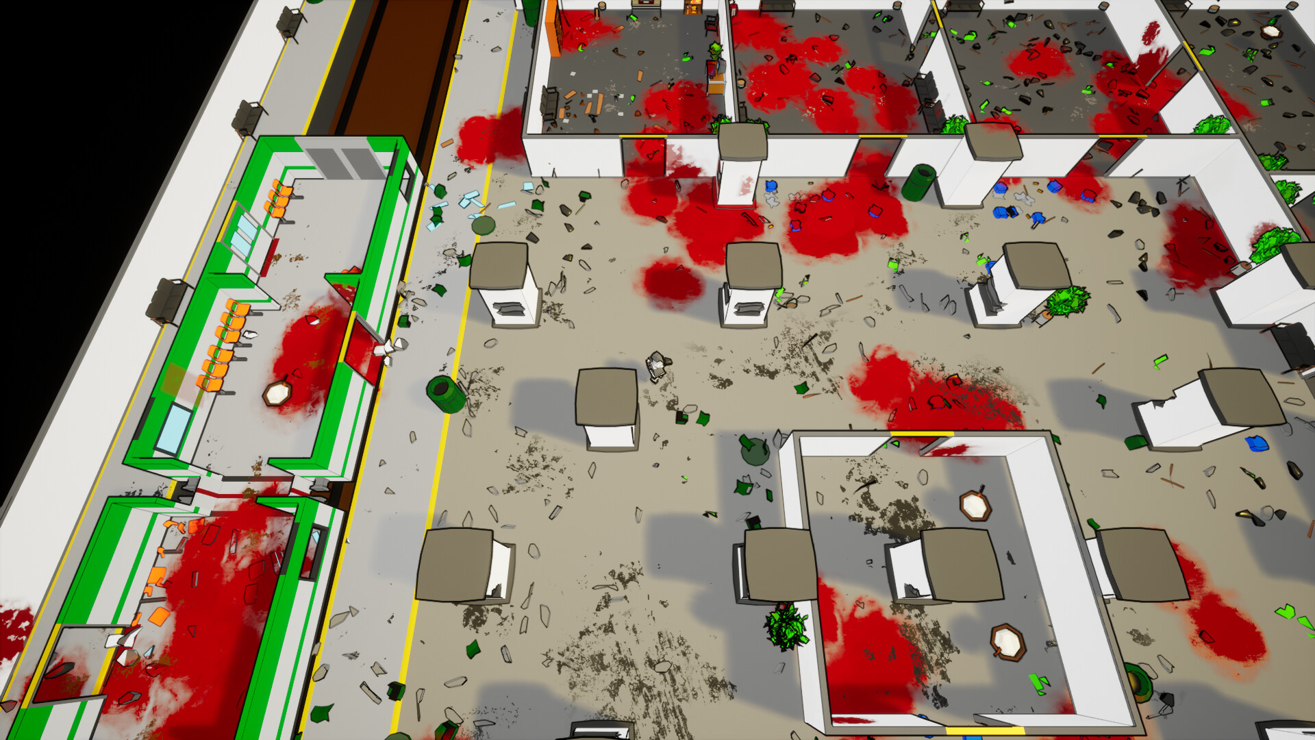 激烈的室內戰鬥場景