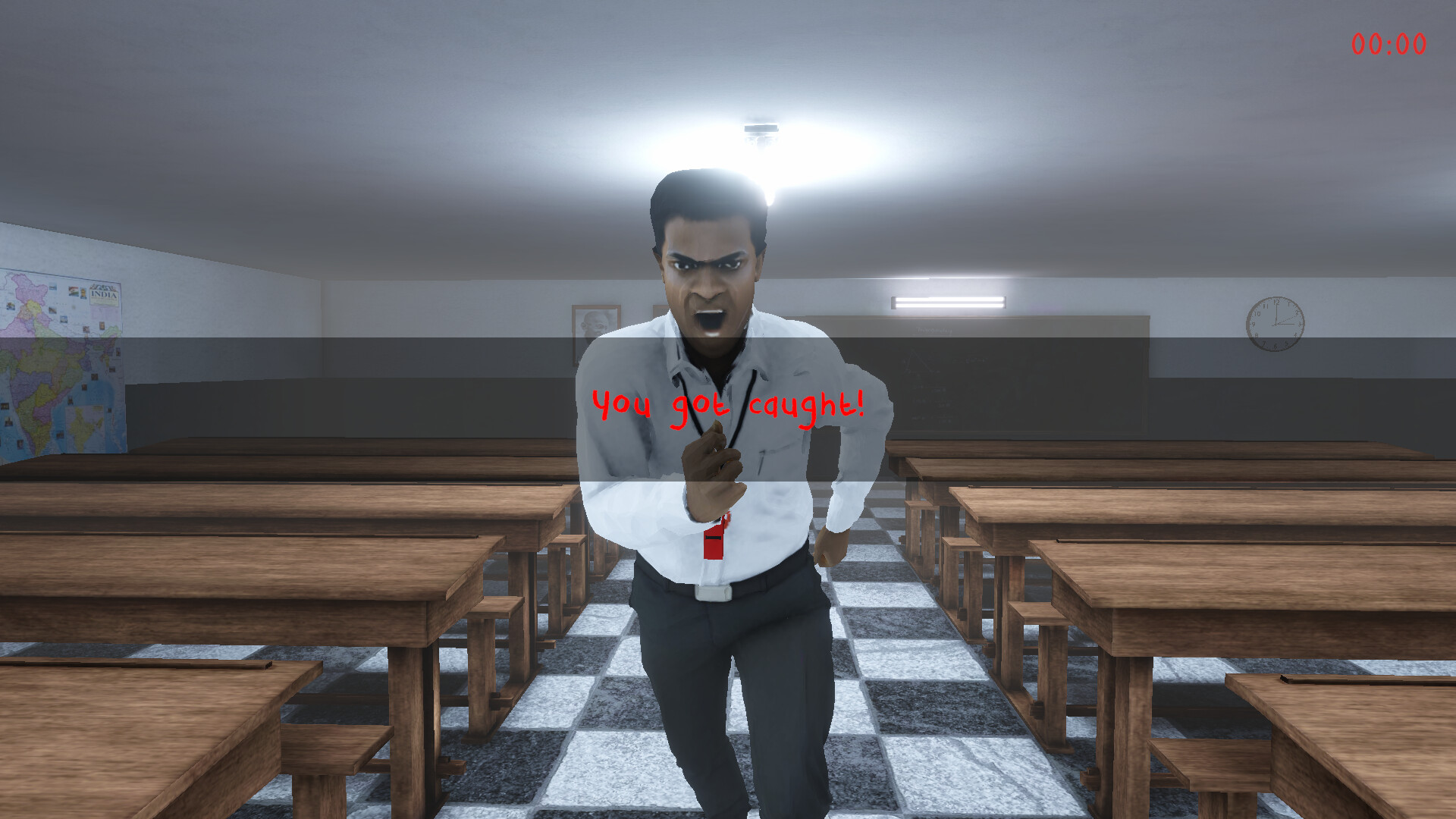 遊戲中的另一個視角,可能是樓梯間或轉角處