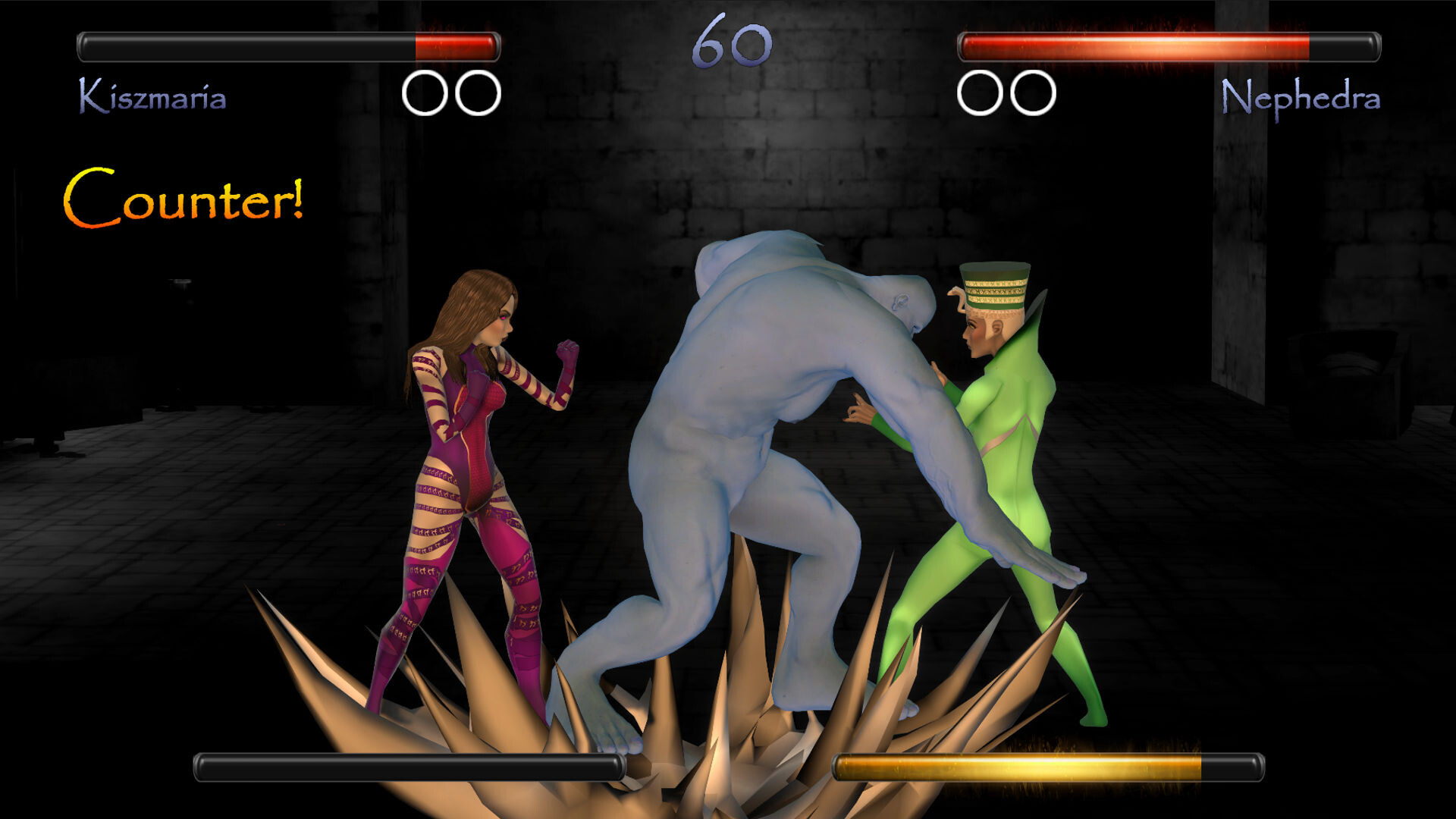 遊戲角色施展強力技能的特寫畫面