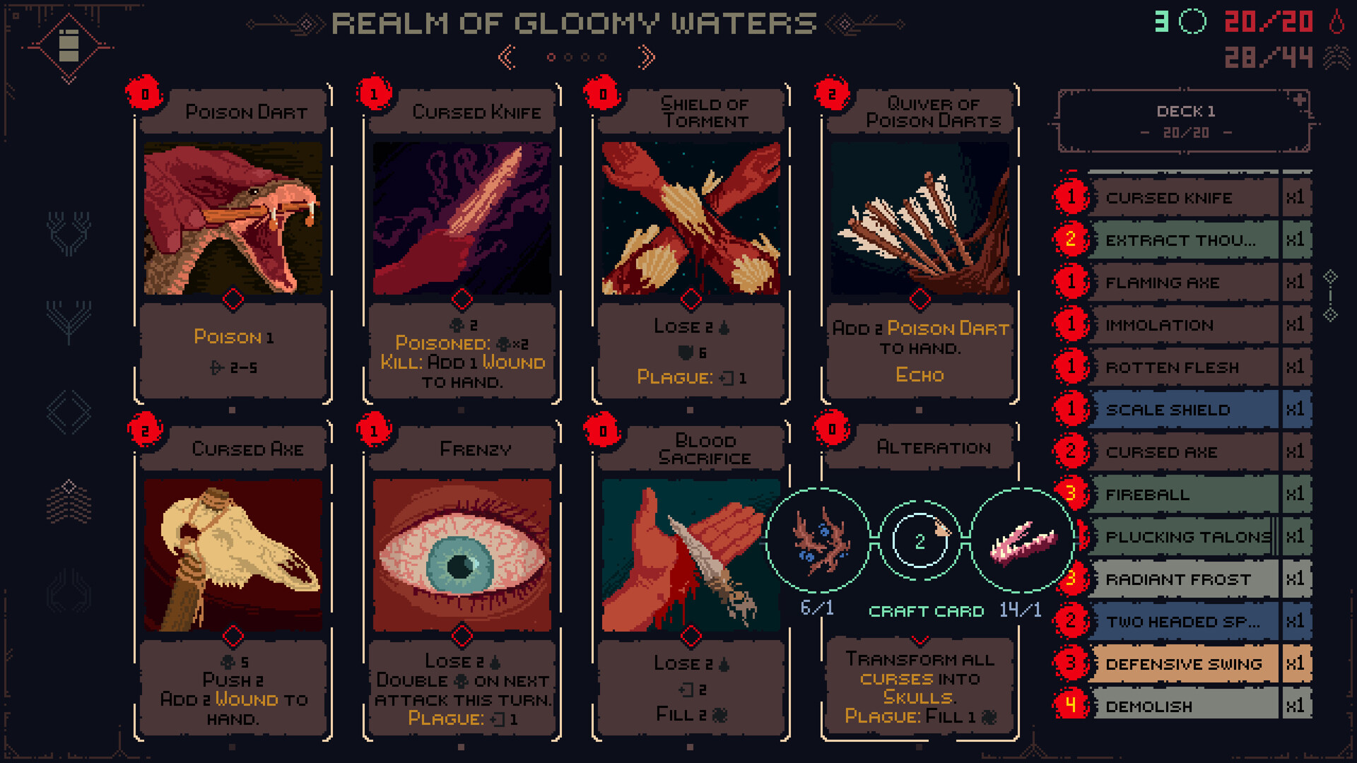 戰鬥畫面：網格狀的戰場設計，玩家需要策略性地移動與出牌