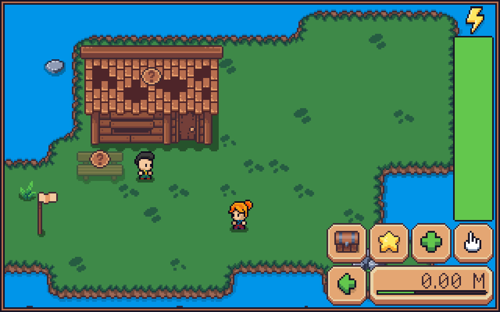 像素風格的夜晚場景，展示了遊戲中光影變化的細節