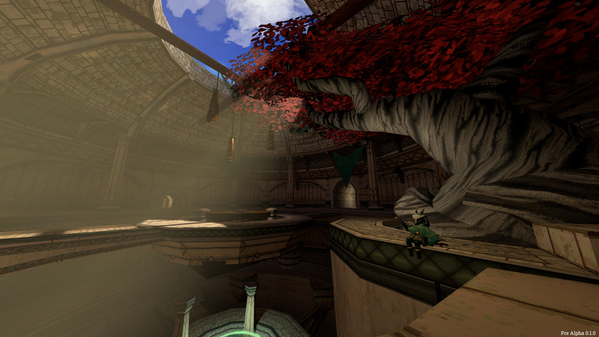 色彩鮮豔的關卡設計，藍色與粉色的強烈對比營造出獨特的視覺衝擊