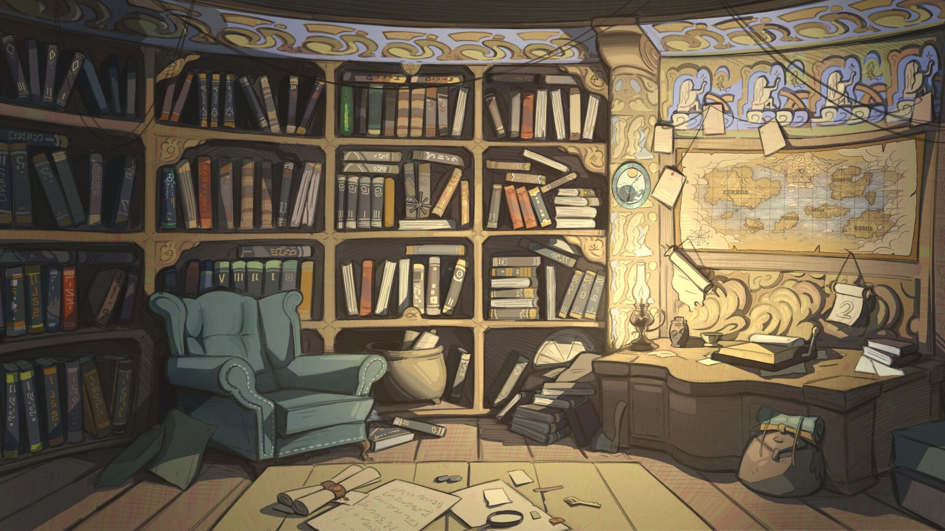 充滿神秘氛圍的建築場景