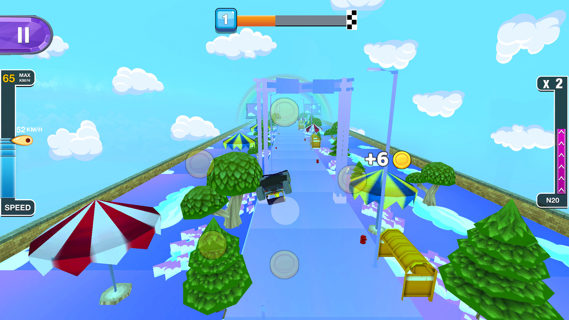 在城市高架橋上進行激烈比賽