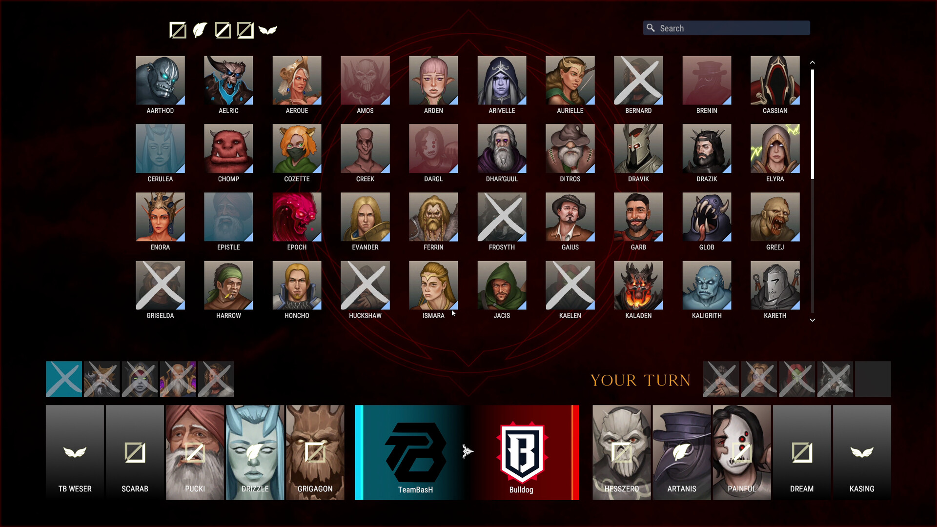 遊戲中的 Ban/Pick 環節至關重要，玩家需在 80 多位英雄中做出最佳選擇。