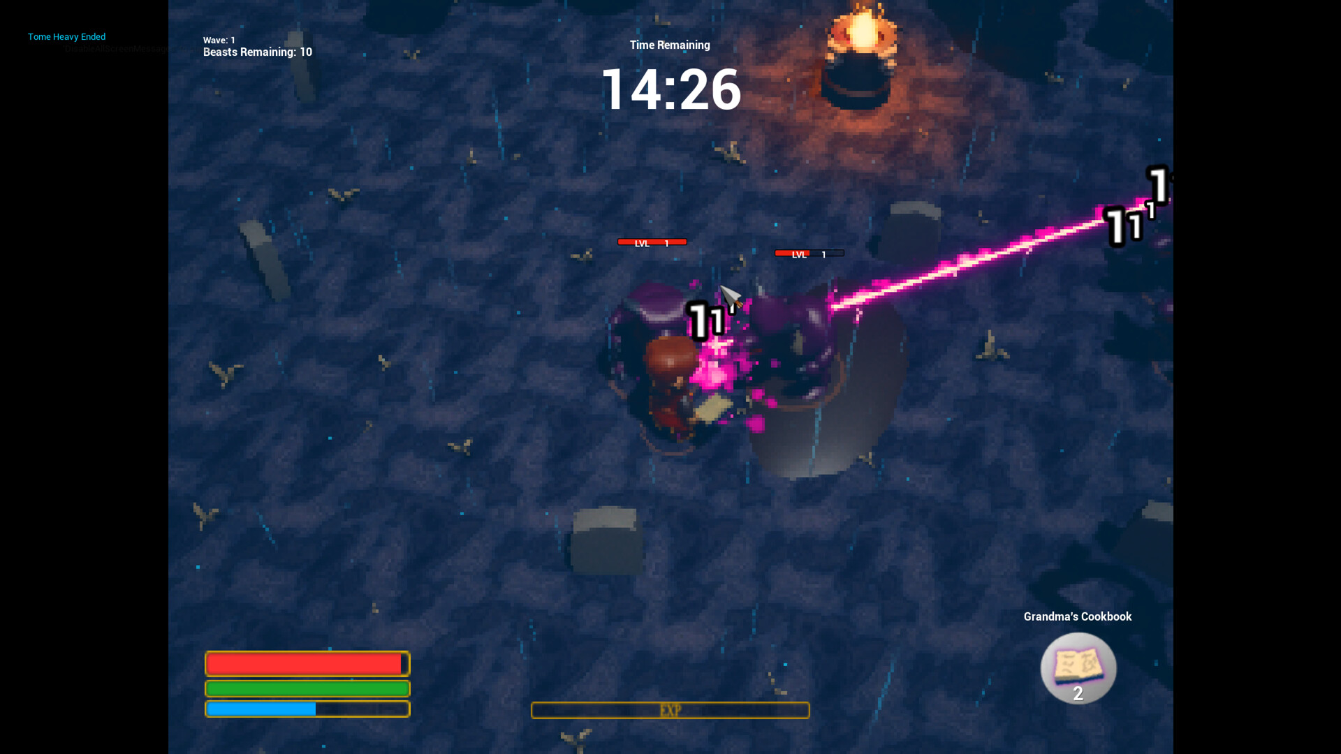 遊戲中的物品欄與屬性界面，展現復古 UI 設計