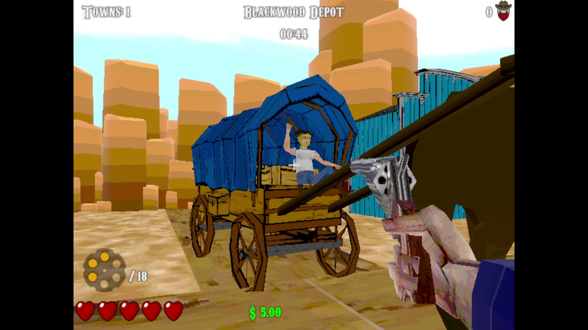 第一人稱視角下的激烈槍戰，玩家需要對抗各種西部敵人