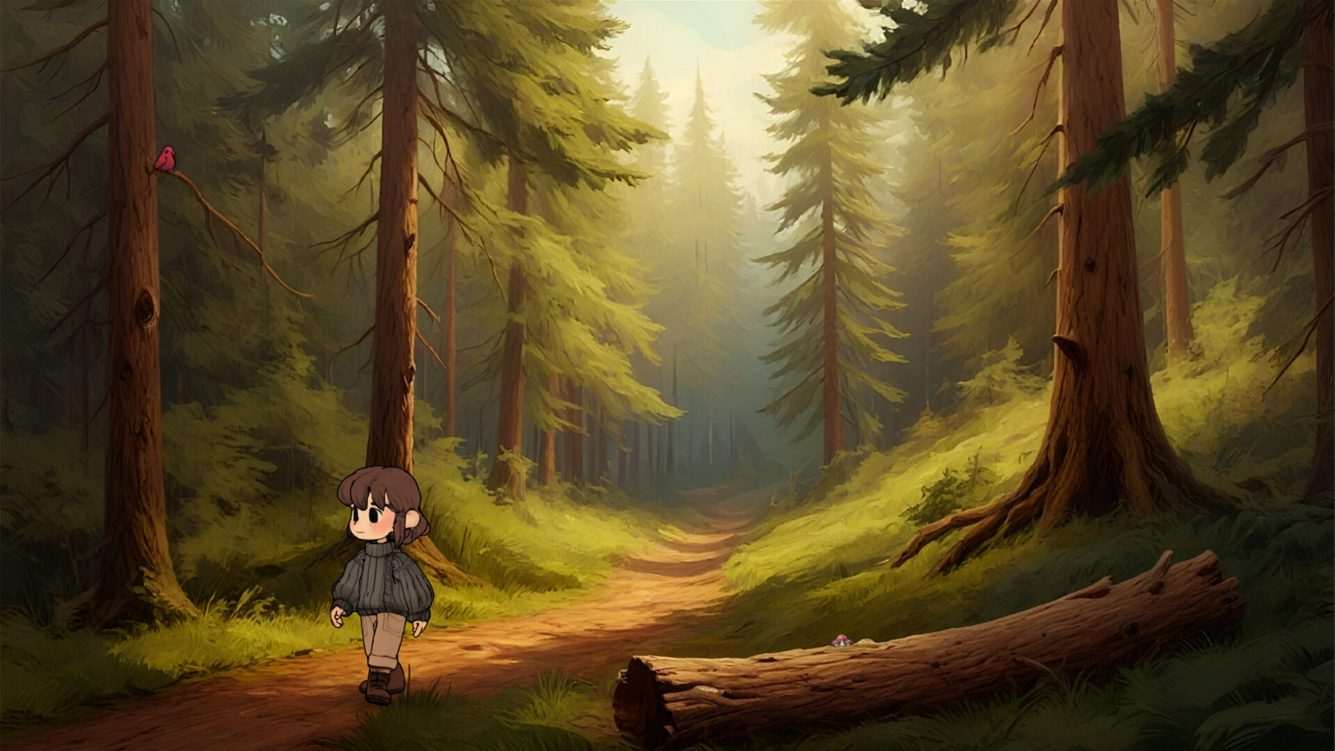 遊戲室內場景截圖，充滿細節的房間佈置與光影效果