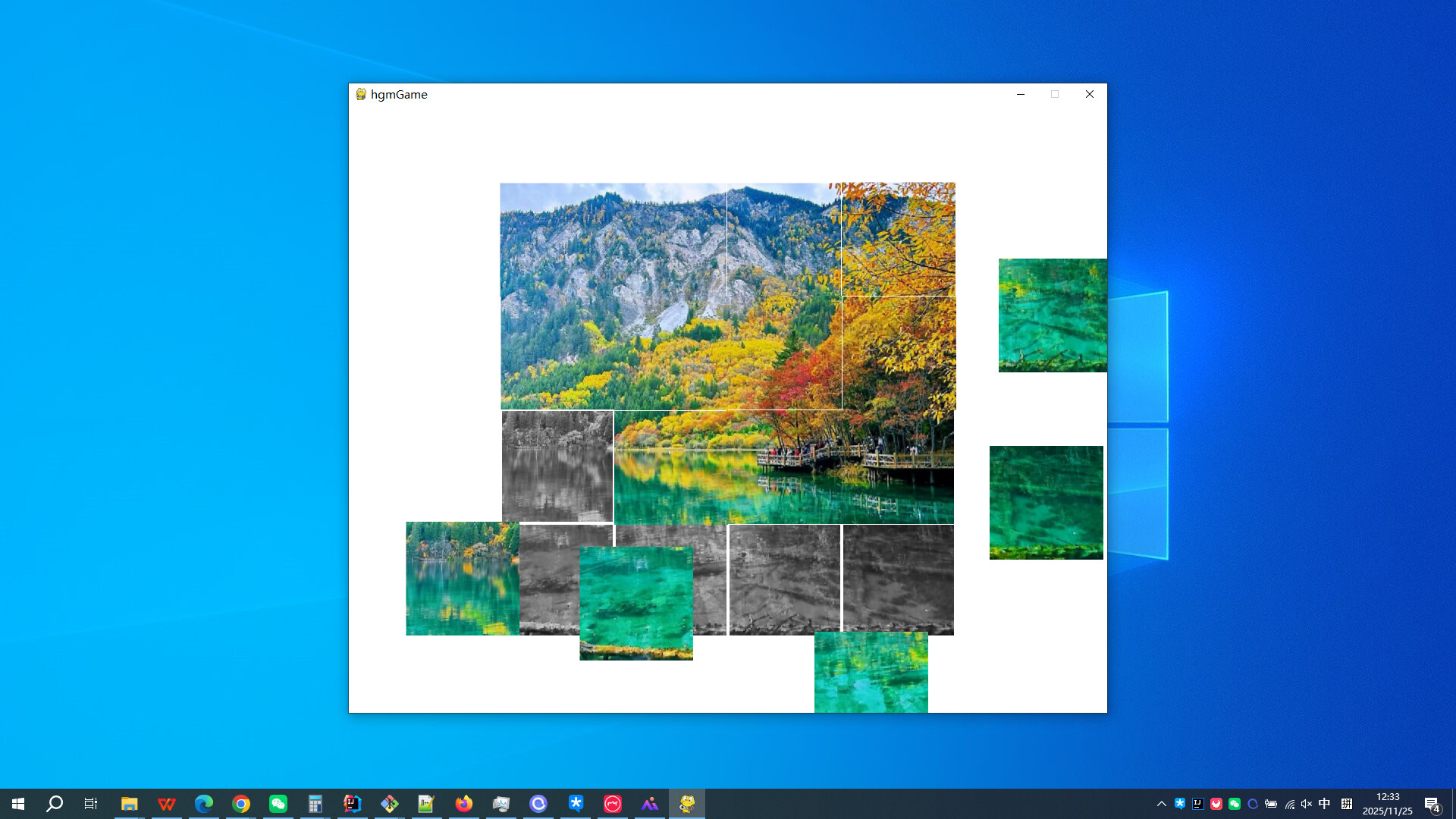 秋季的彩林倒映在水中,色彩層次豐富,展現了九寨溝最佳的旅遊季節風貌