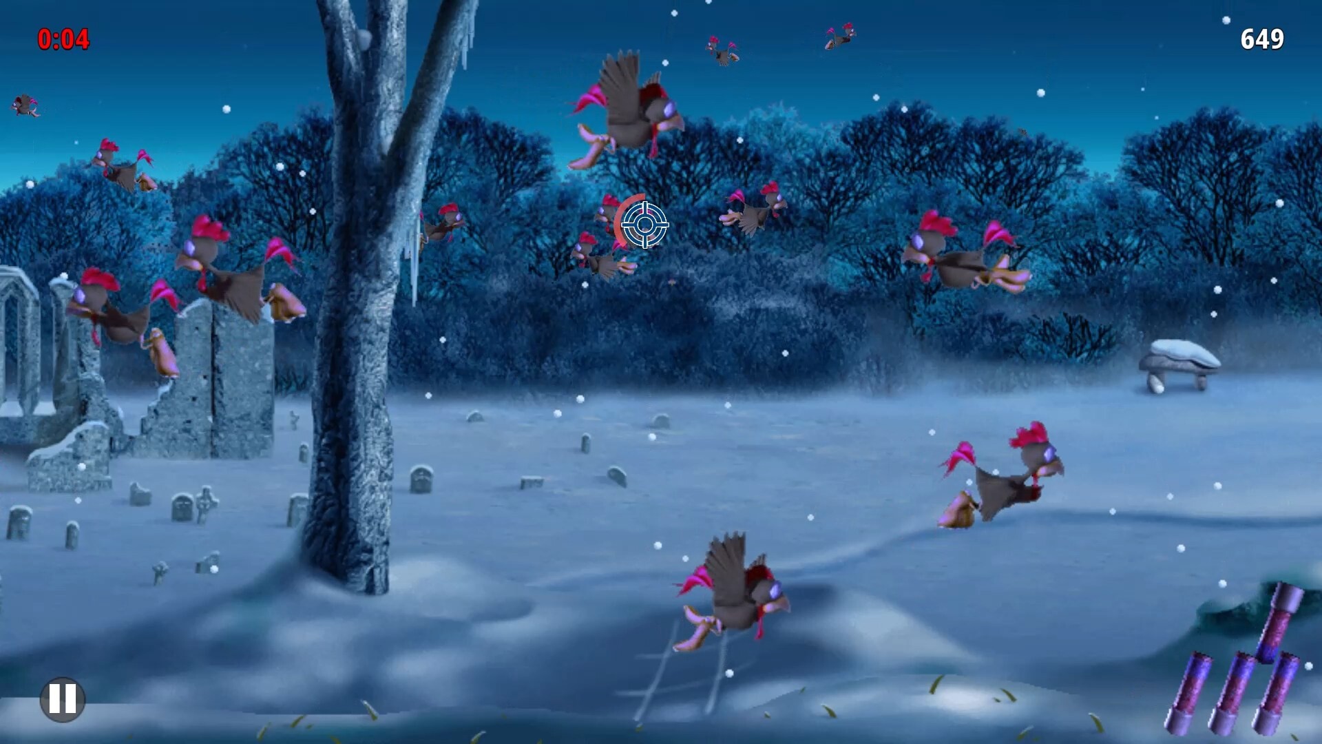 夜間模式下的雪景射擊體驗