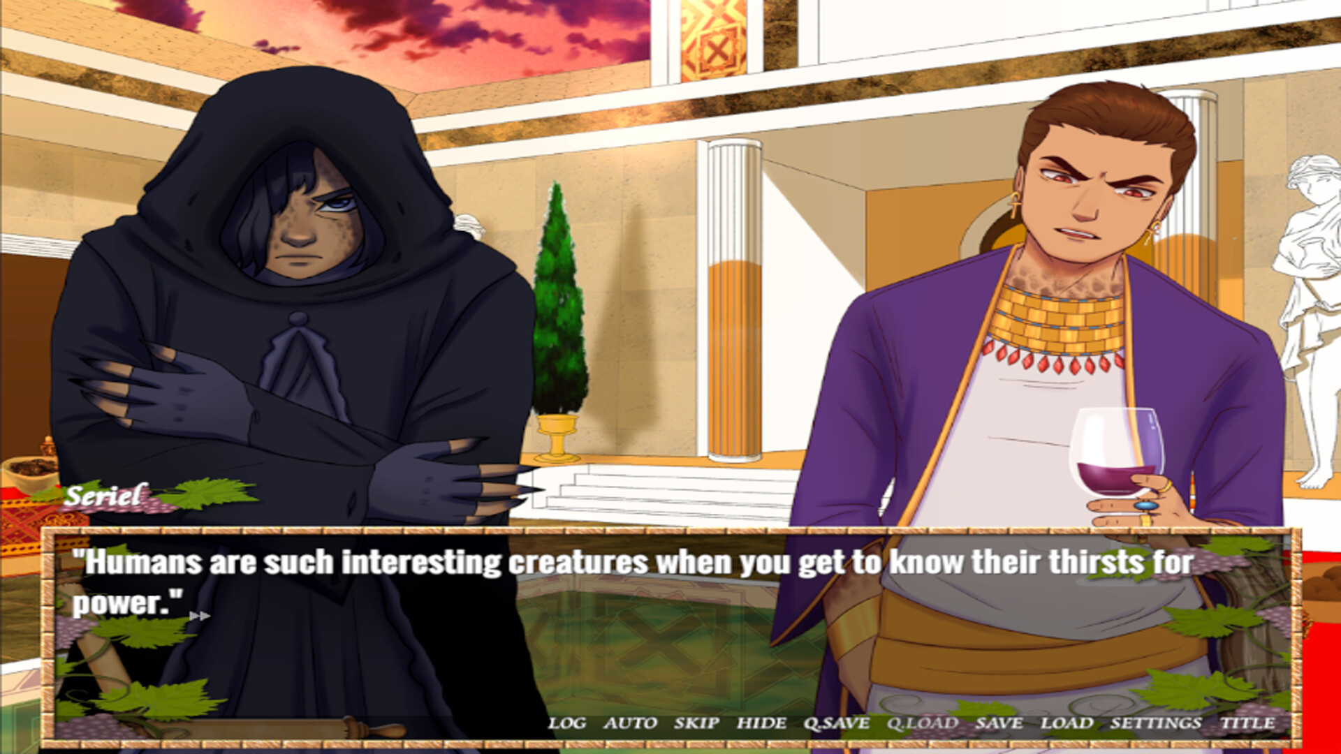 遊戲的介面簡潔，讓玩家能專注於劇情。