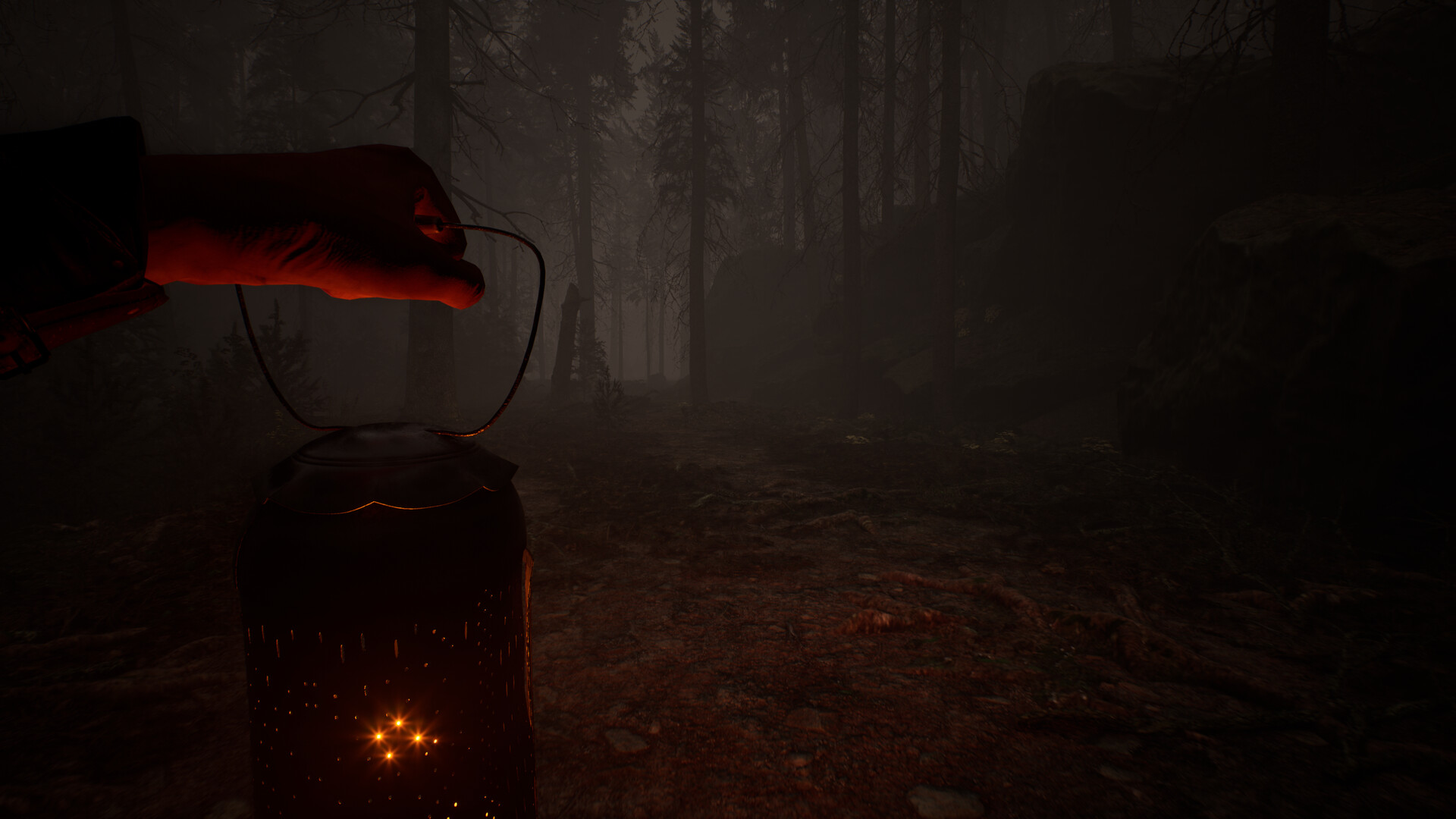 遊戲場景截圖：陰暗的室內環境