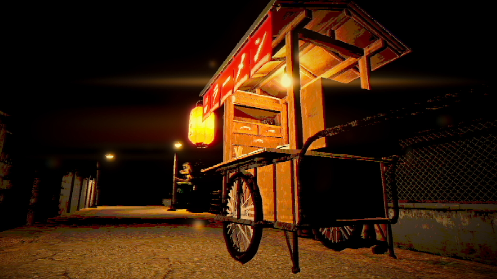 第一人稱視角下的探索畫面，光影效果增添懸疑感