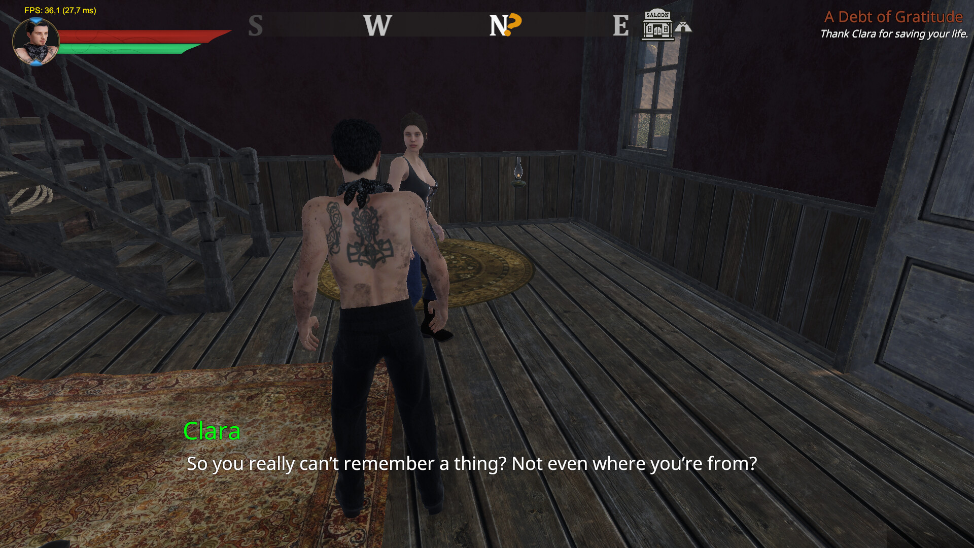 遊戲中的戰鬥場景，玩家可以使用經典的西部左輪手槍與敵人進行激烈的交火。