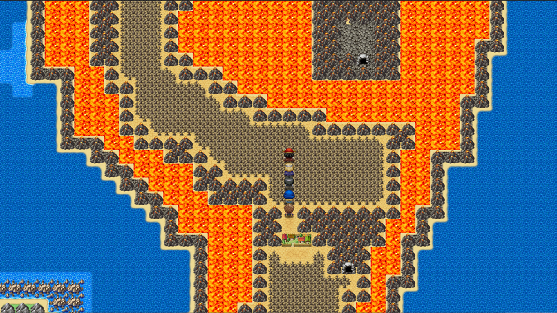 經典的回合制戰鬥介面，充滿了 16 位元時代的風格