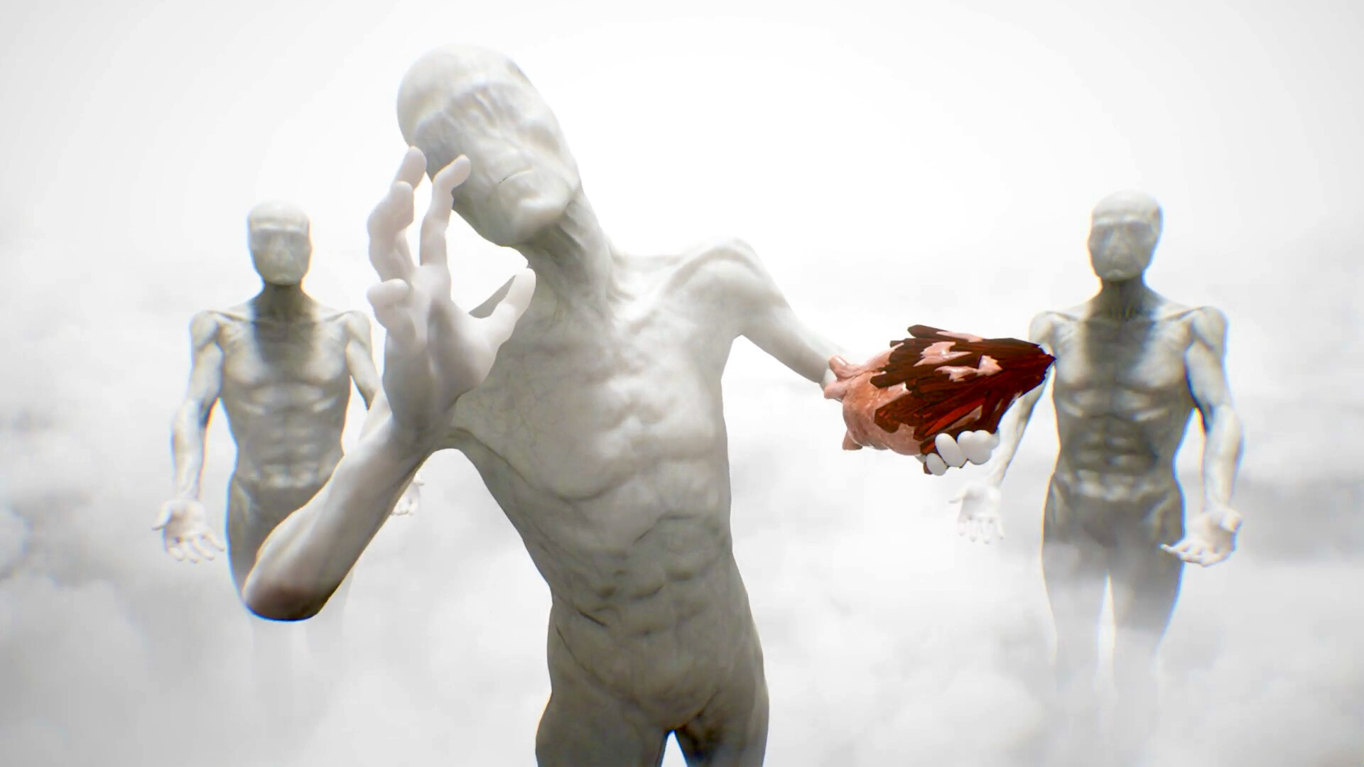 一個充滿詭異符號與色彩的房間,暗示了遊戲的解謎元素。