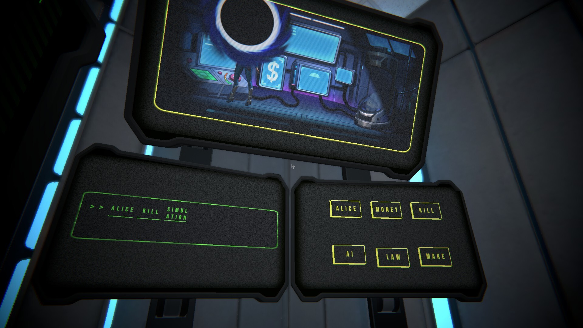 AI Kill Alice 遊戲截圖 - 逐字拼湊指令