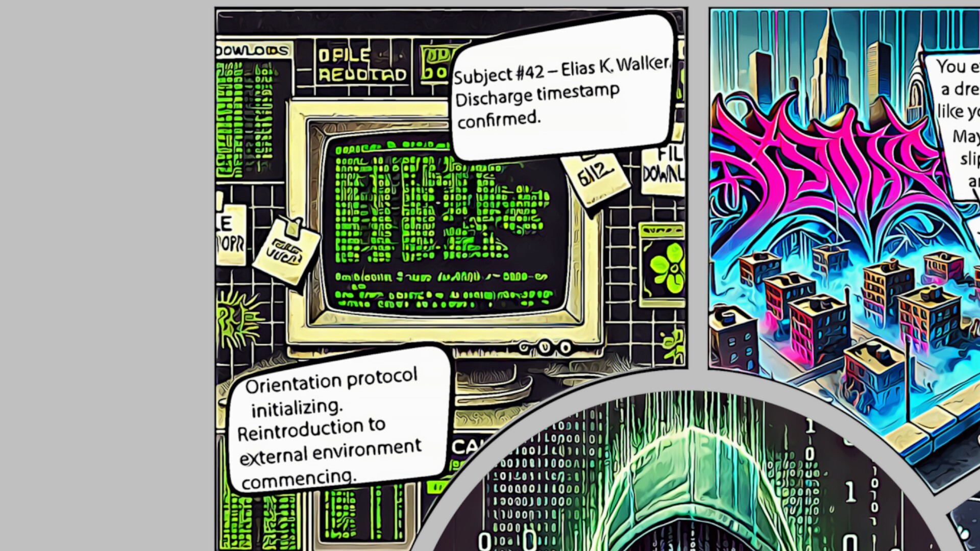 遊戲場景展現了細膩的光影與賽博龐克風格的城市氛圍
