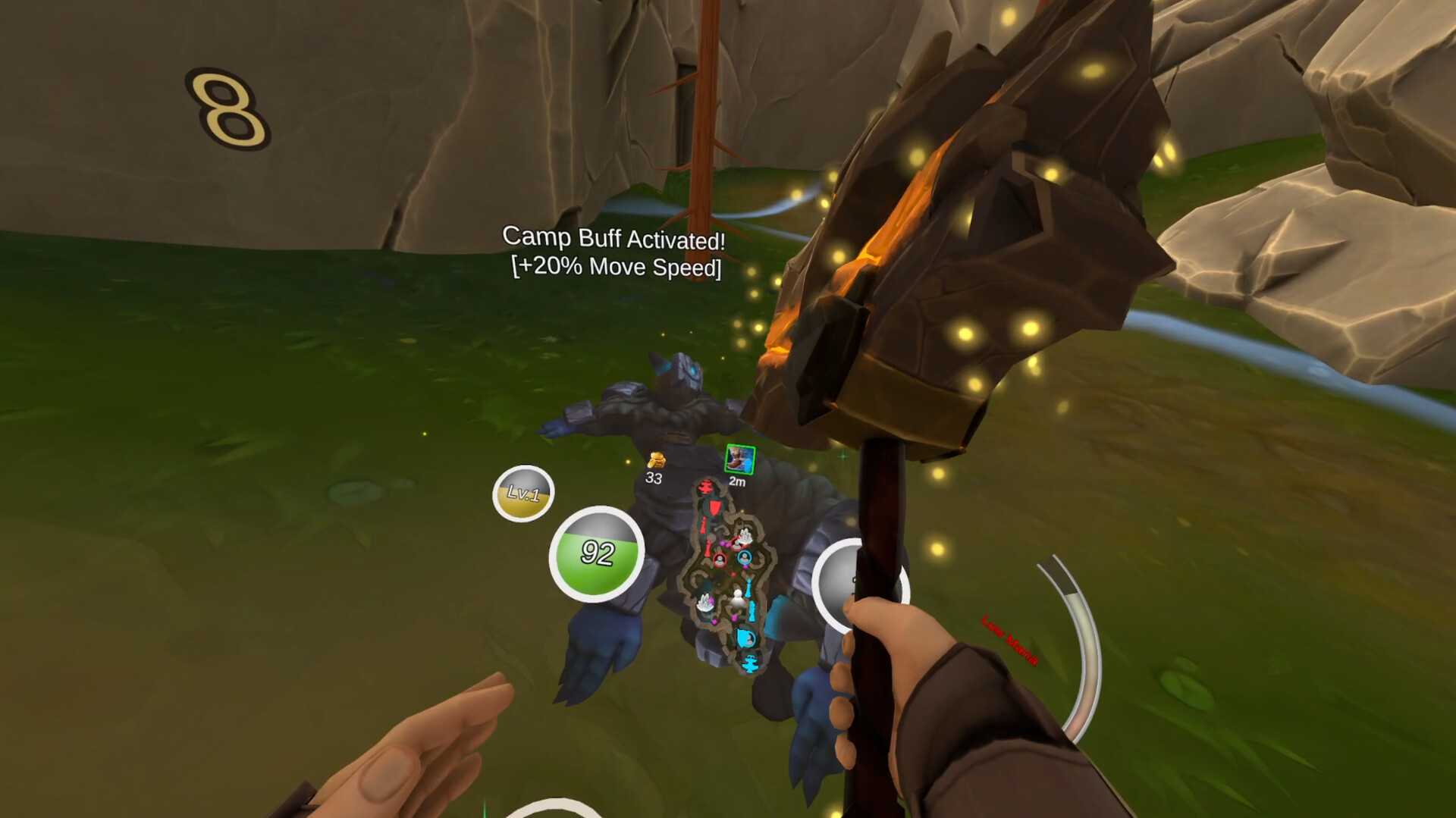 激烈的 3v3 對戰,火球與風刃在空中交錯