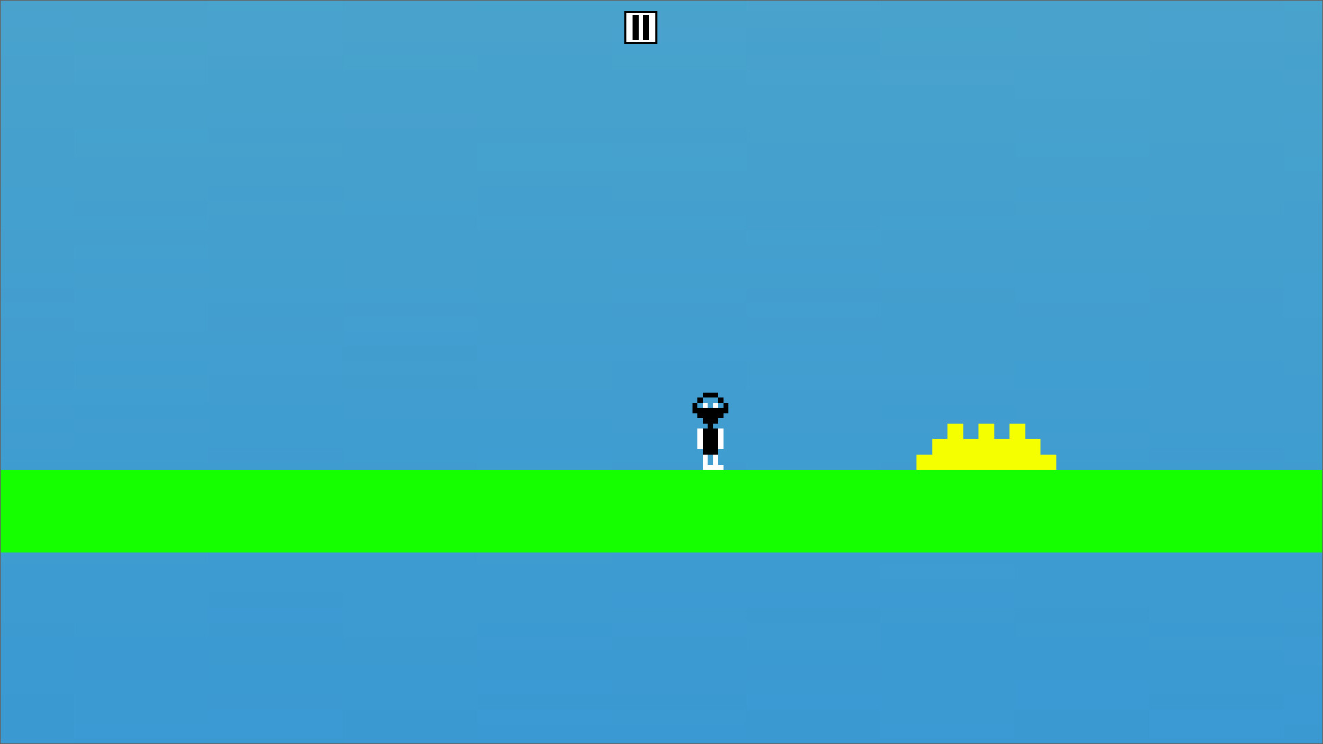 角色在移動的平台之間穿梭，下方是致命的虛空。