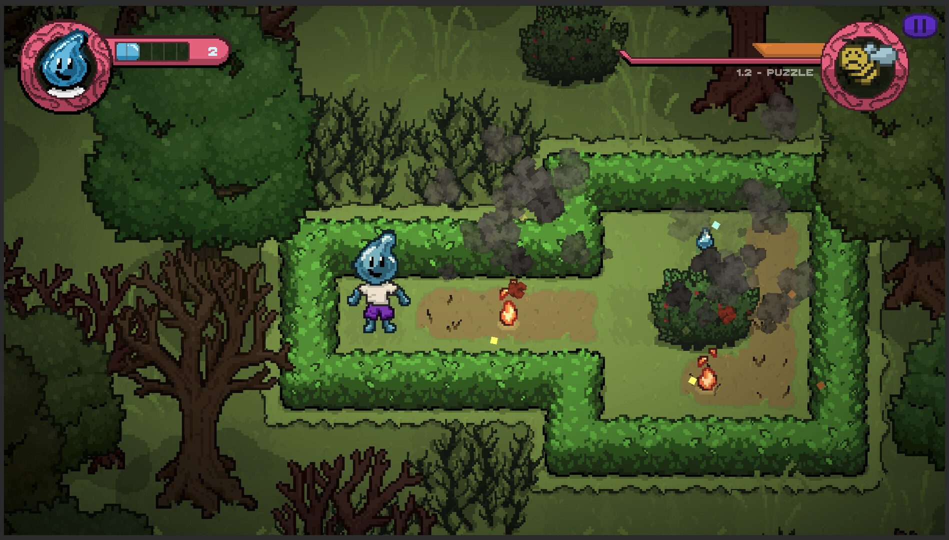 遊戲場景展示：充滿生機的像素森林