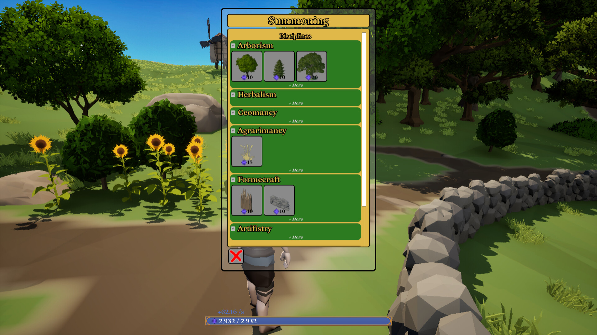 遊戲截圖，展示了玩家創造出的茂密森林與穿梭其中的光影效果。