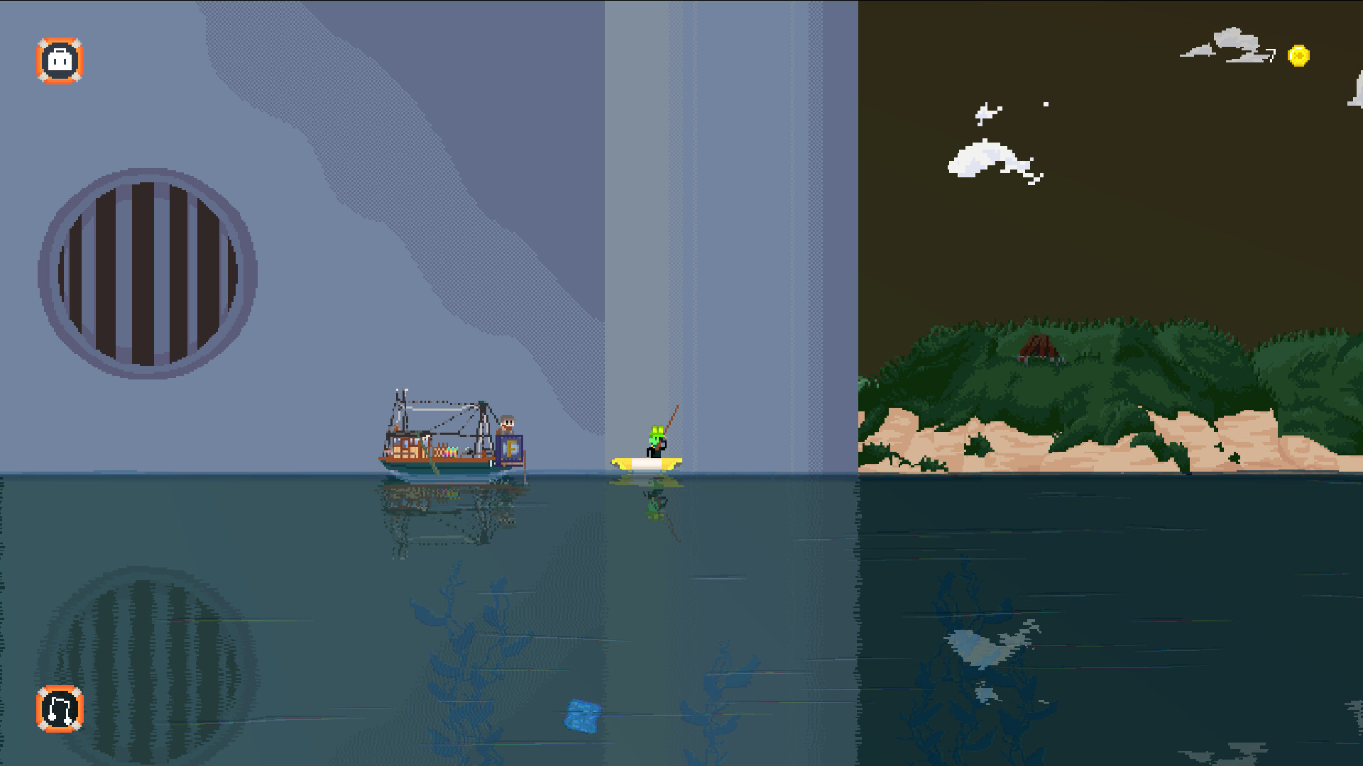 遊戲中一處充滿奇幻色彩的釣魚點。