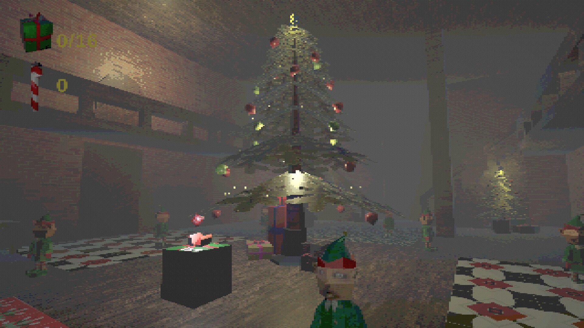 第一人稱視角下的遊戲畫面，低多邊形風格顯著