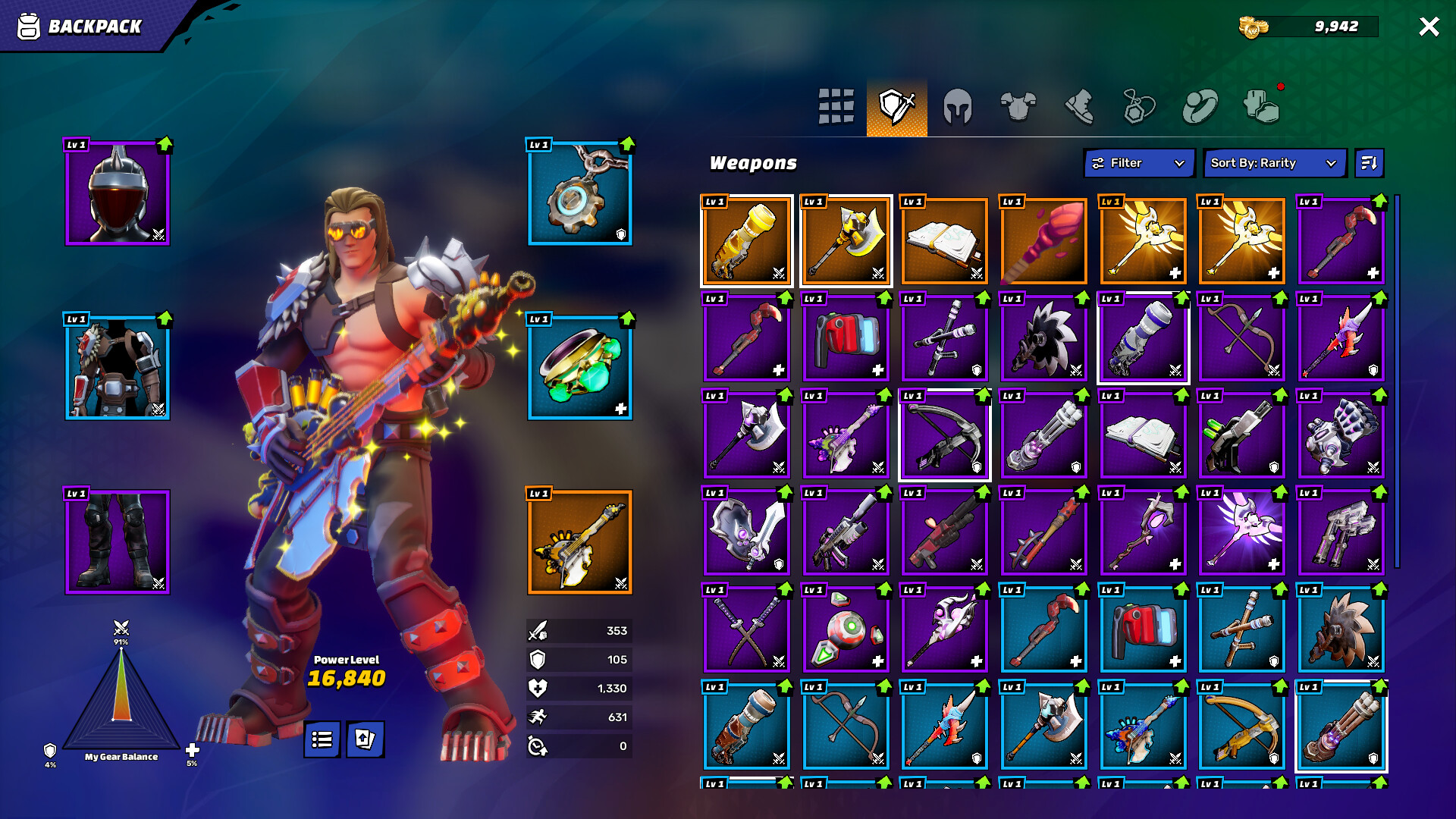 Out of Time 角色裝備介面