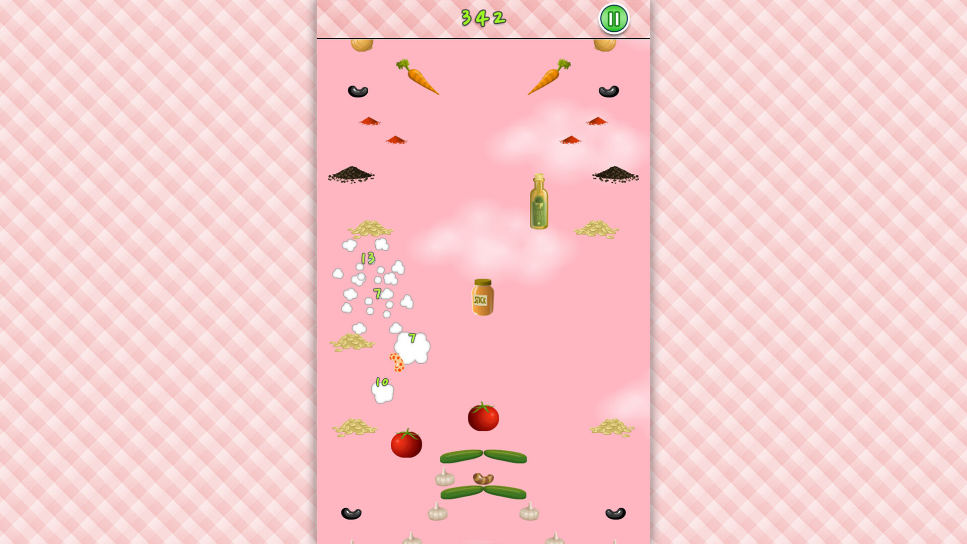 豐富多彩的關卡設計，每一個蔬菜都有不同的物理反饋。