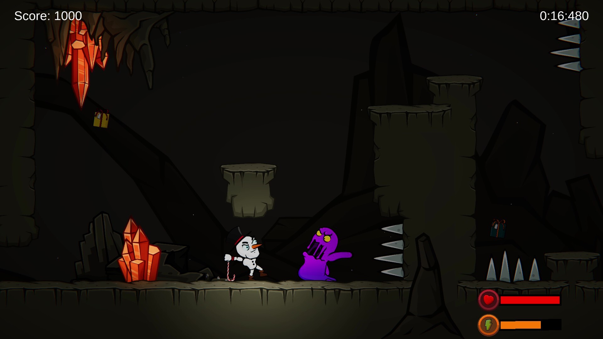 充滿神祕氛圍的冰冷洞穴場景，展現了遊戲優異的光影效果