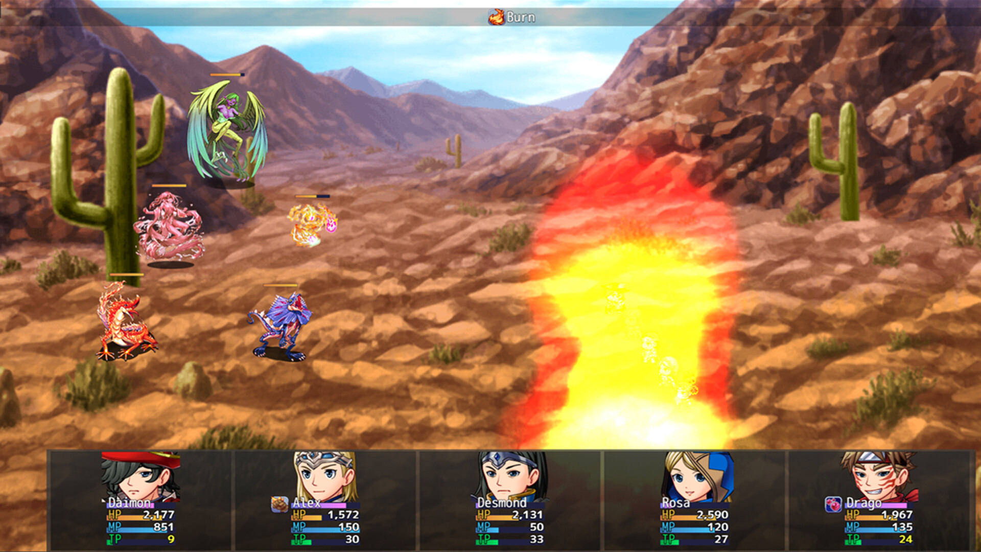 遊戲劇情對話場景，角色立繪精緻且充滿個性