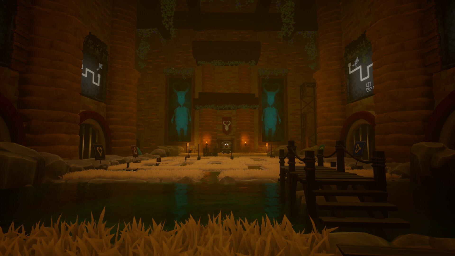 遊戲中的神祕遺跡場景,充滿了未知的機關與謎題。