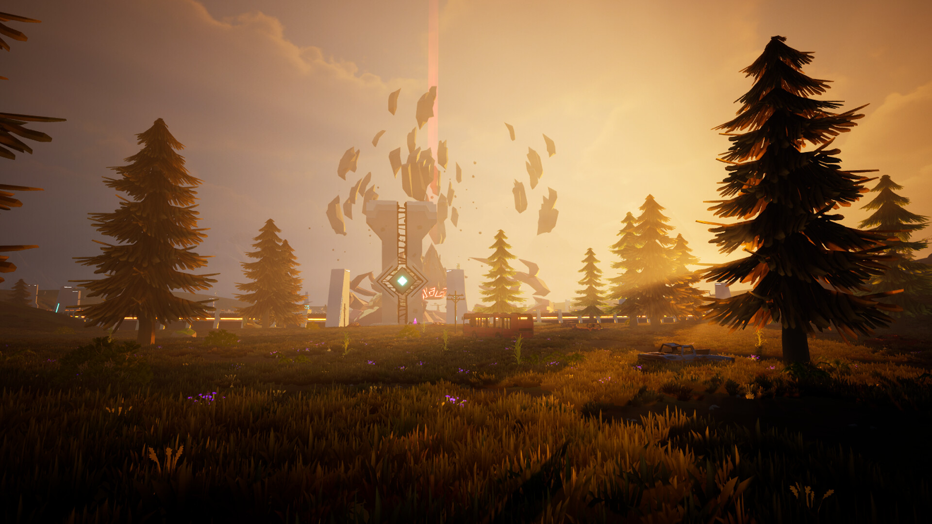 精美的低多邊形場景