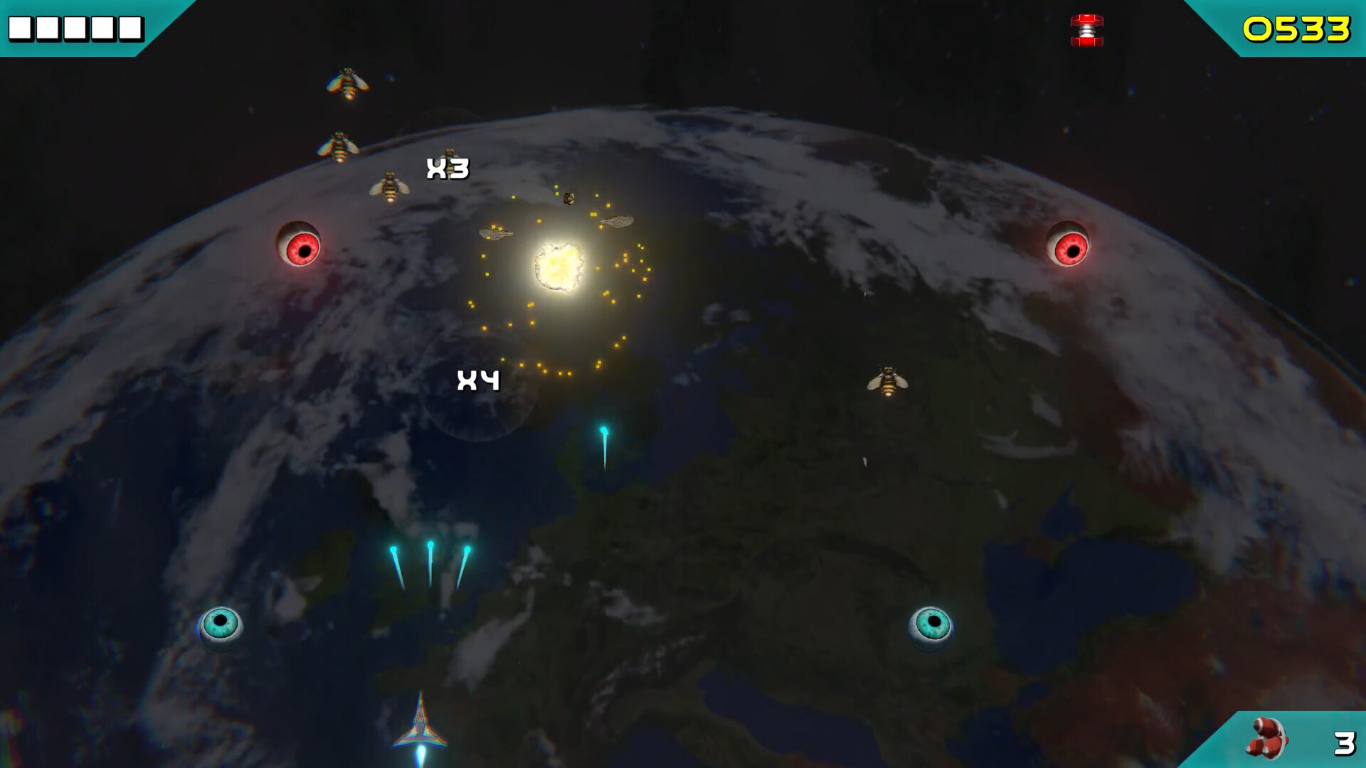 華麗的彈幕特效與爆炸場面