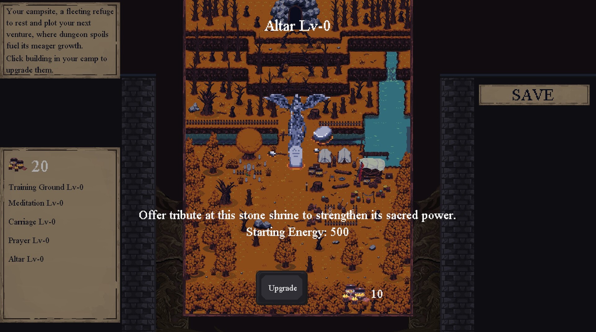 遊戲的開場或過場畫面，展現了其獨特的像素藝術風格。