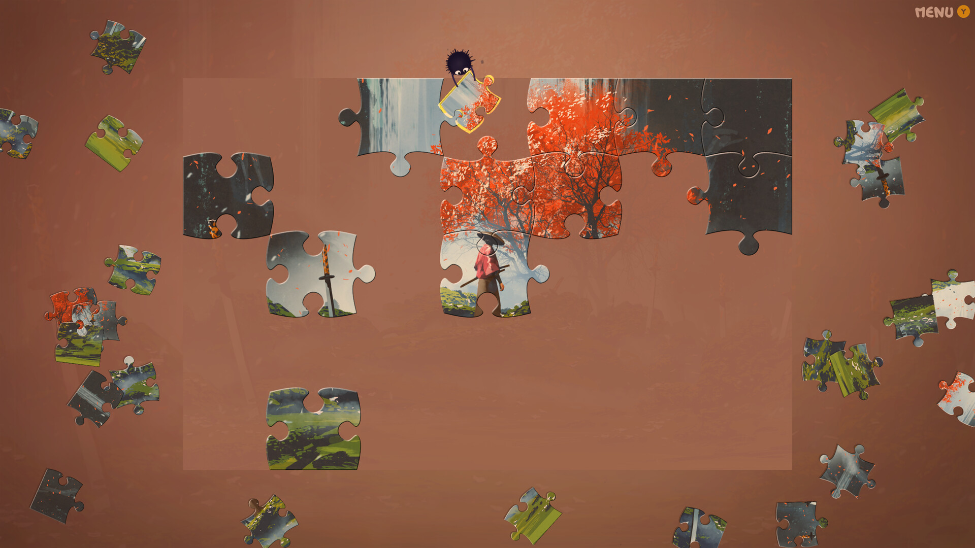 高畫質的動漫少女插圖拼圖,細節豐富,光影效果柔和。