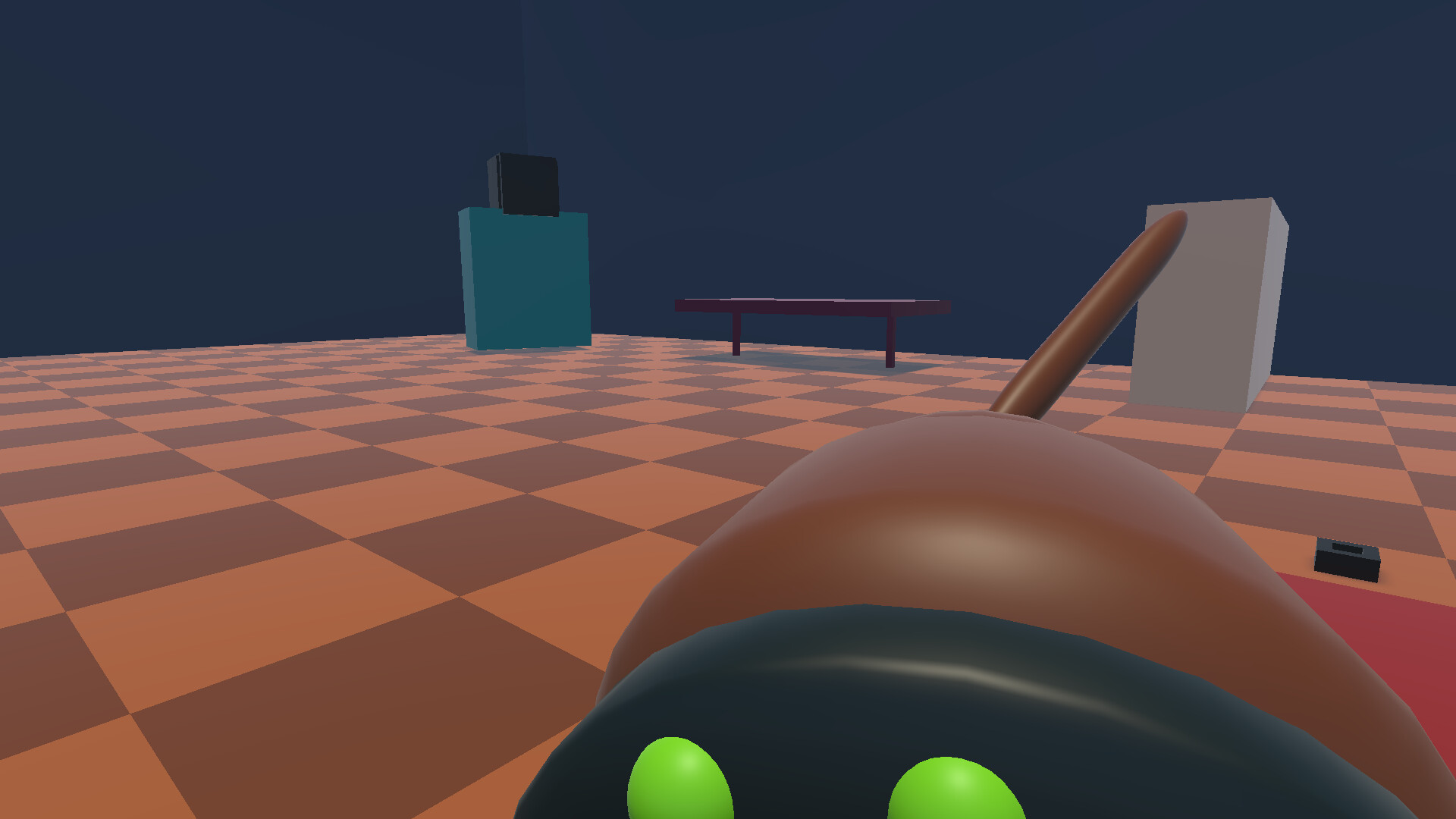 遊戲中的場景細節,雖然風格極簡,但透過光影營造出孤獨的氛圍。