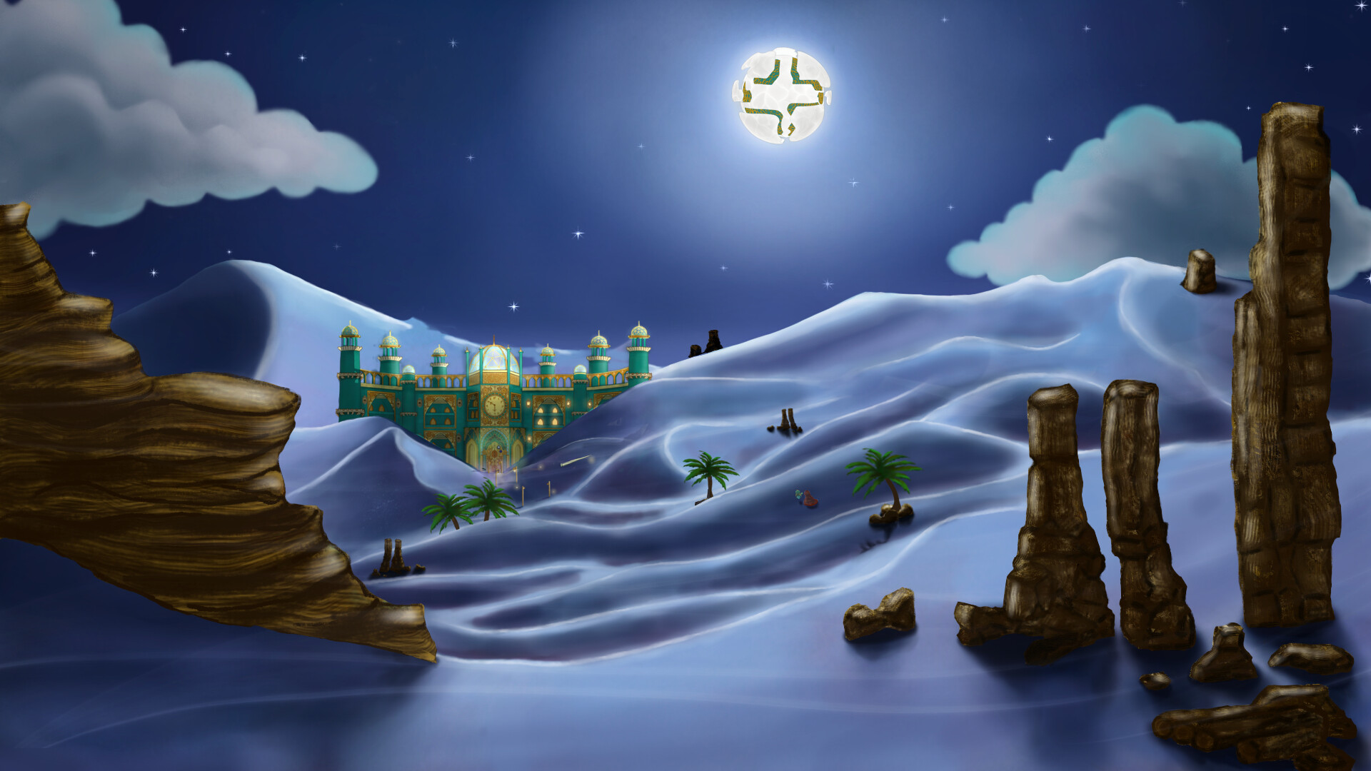 遊戲解謎介面,顯示時間輪盤與齒輪互動機制