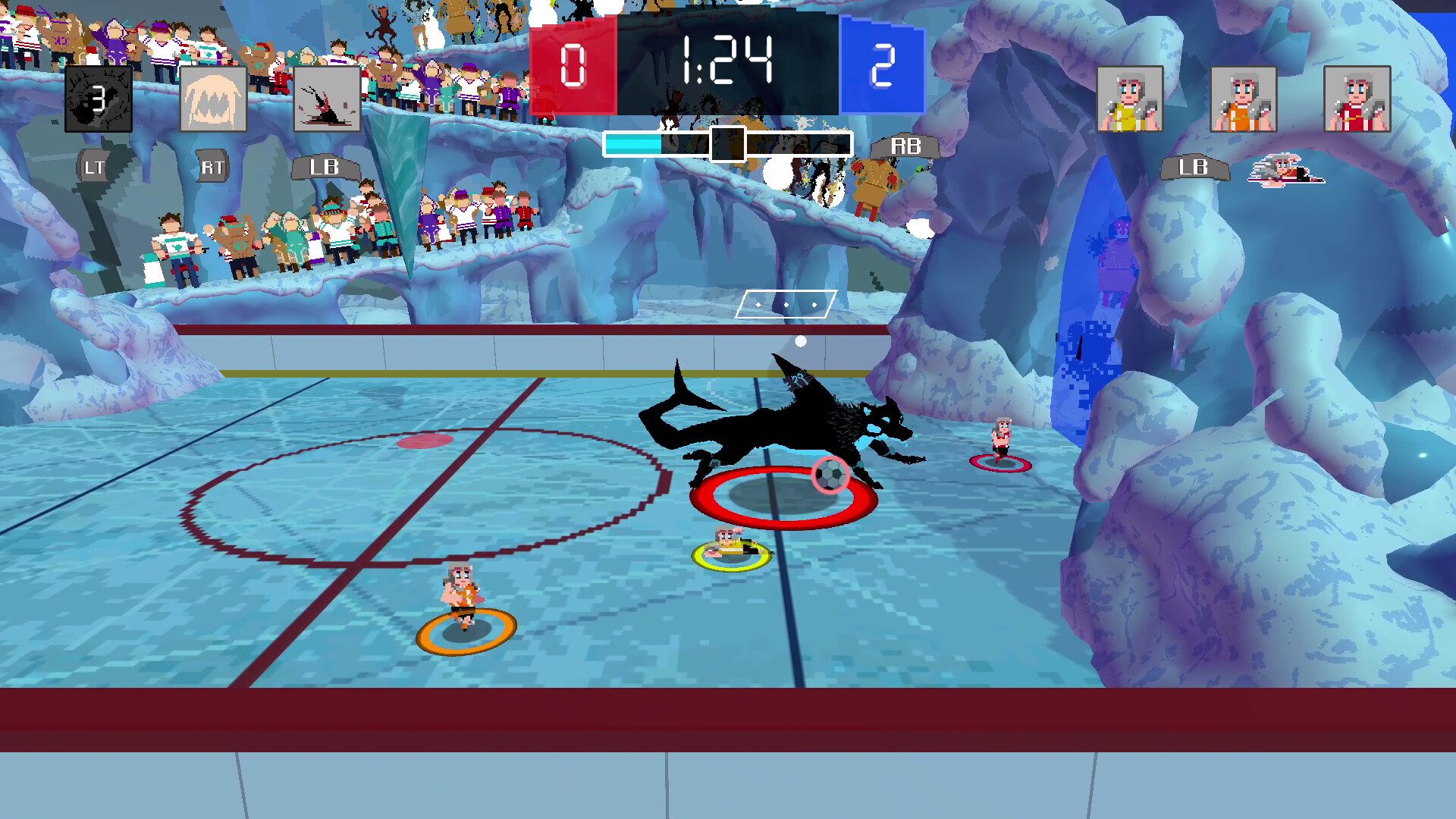 像素風格的熱血足球賽場