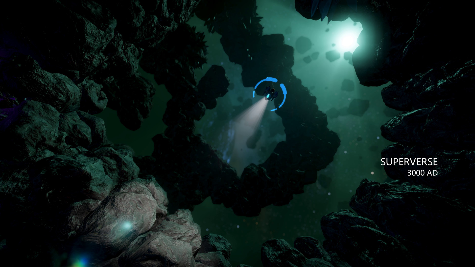 充滿細節的太空站場景，展現了遊戲在美術設計上的用心。