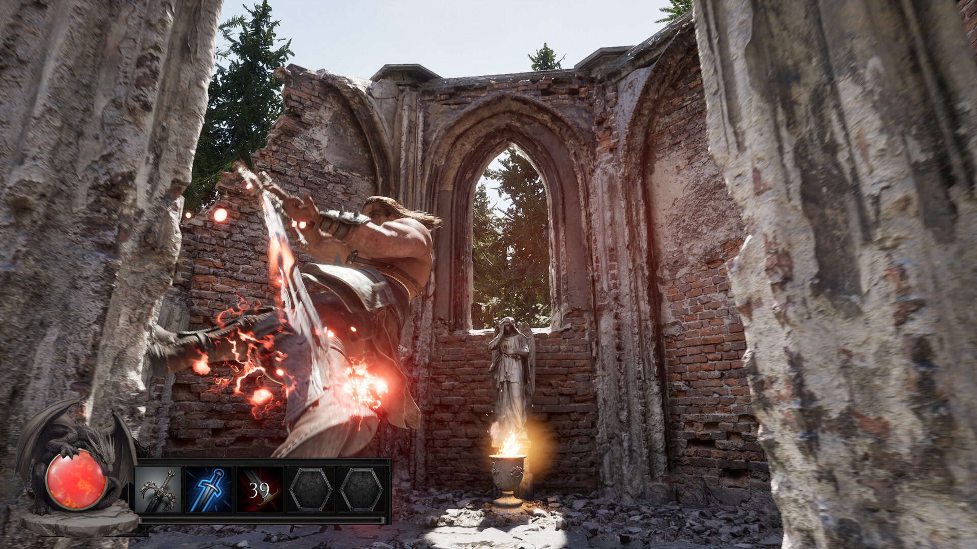 遊戲中的雪地場景,氣候變化豐富。