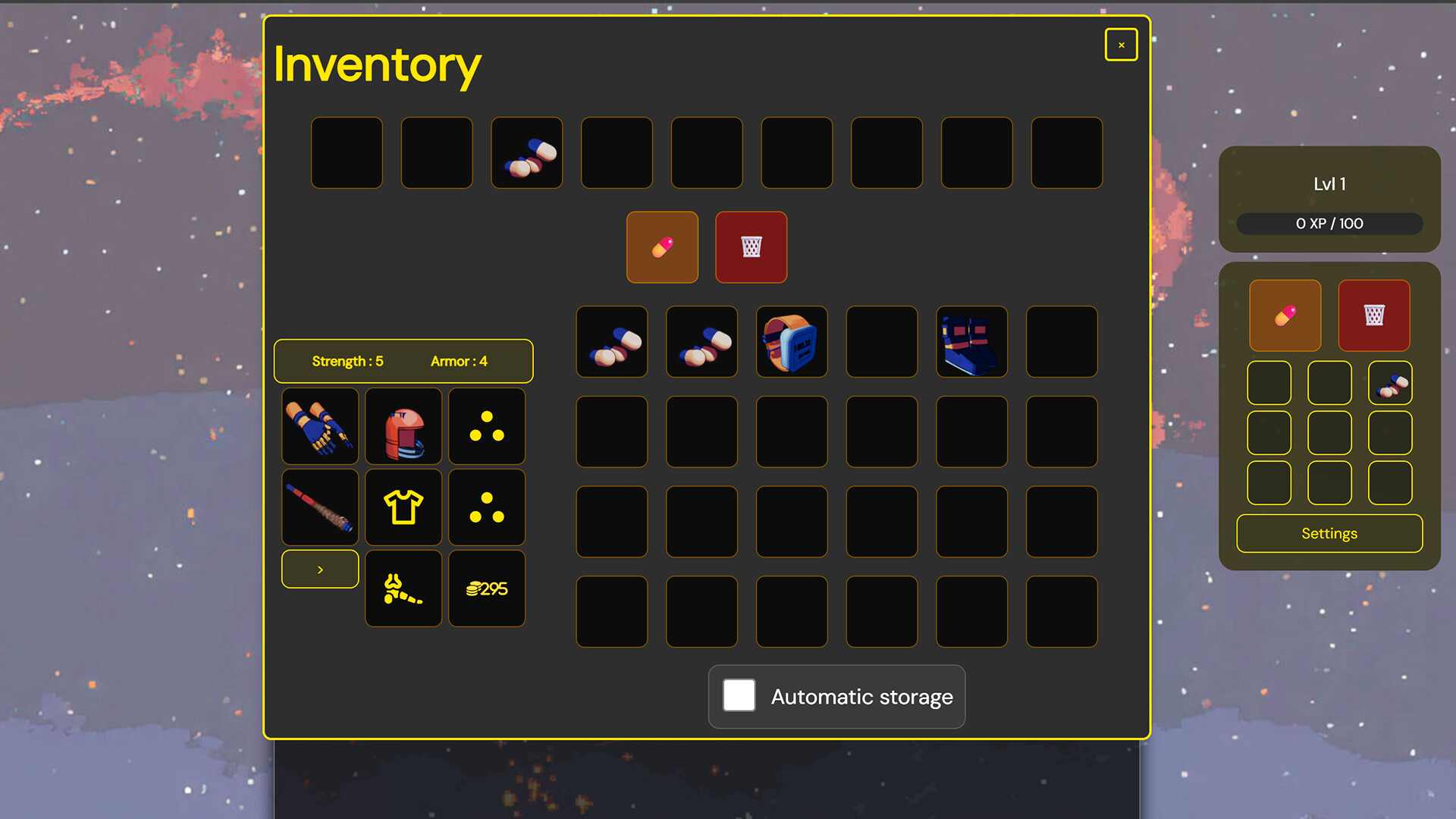 展示遊戲中的探索場景與物品互動，強調了 RPG 形式的資源管理要素。