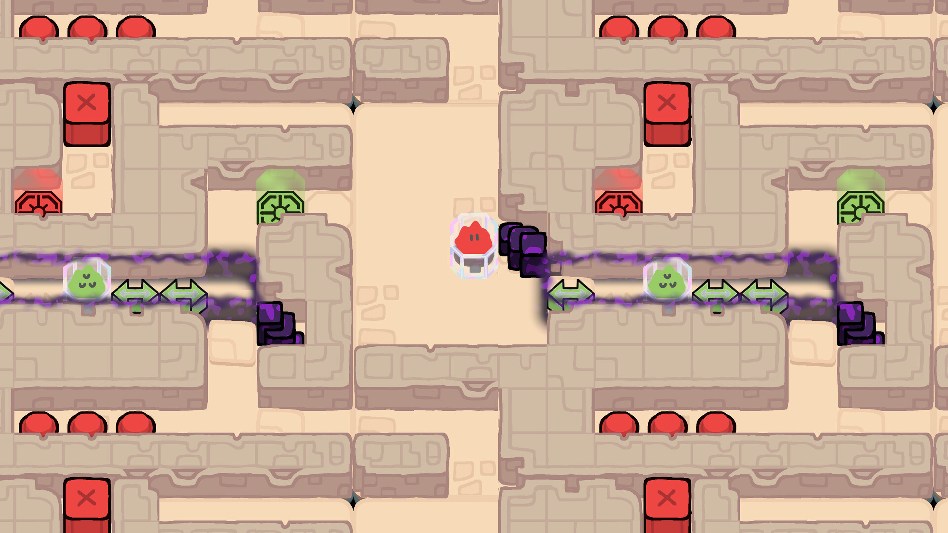 一個色彩鮮豔、充滿幻想風格的謎題場景。