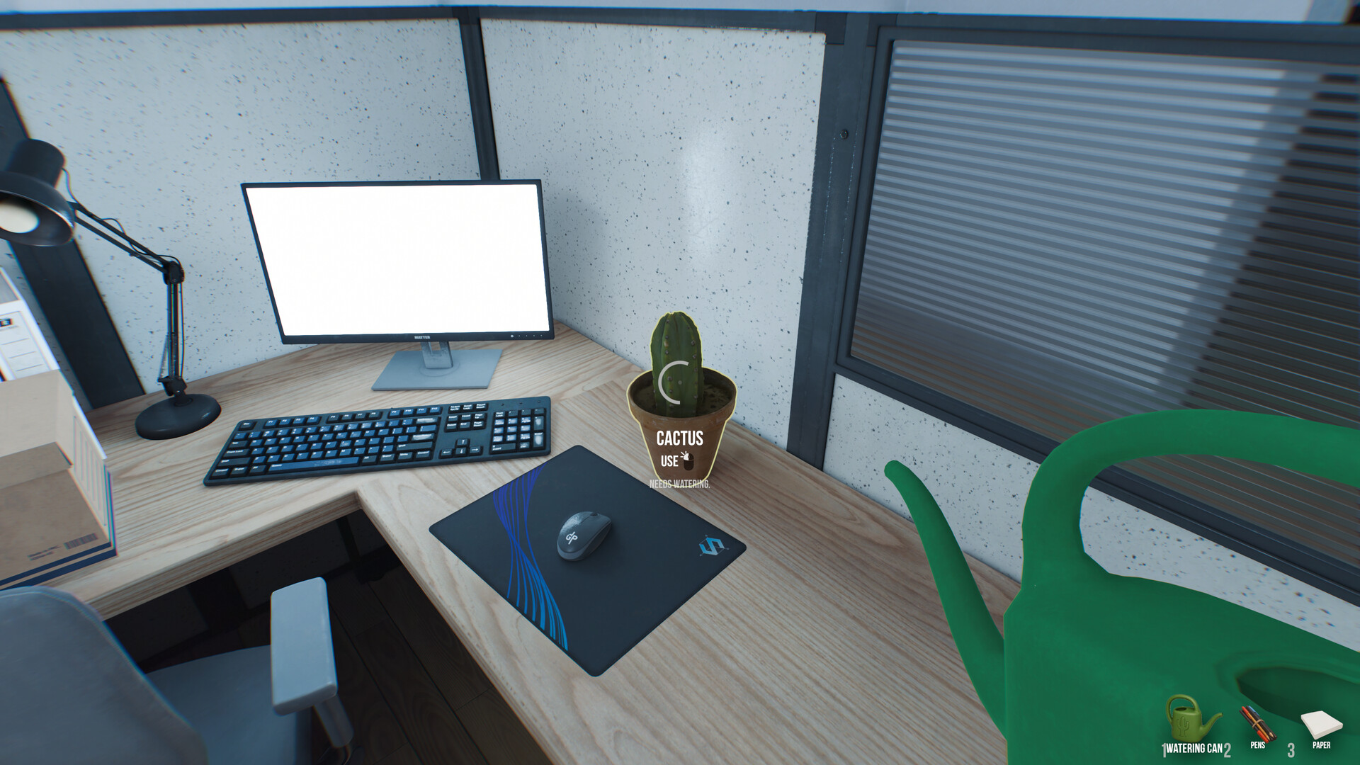 遊戲截圖:與其說是辦公室,不如說更像是某種收容設施