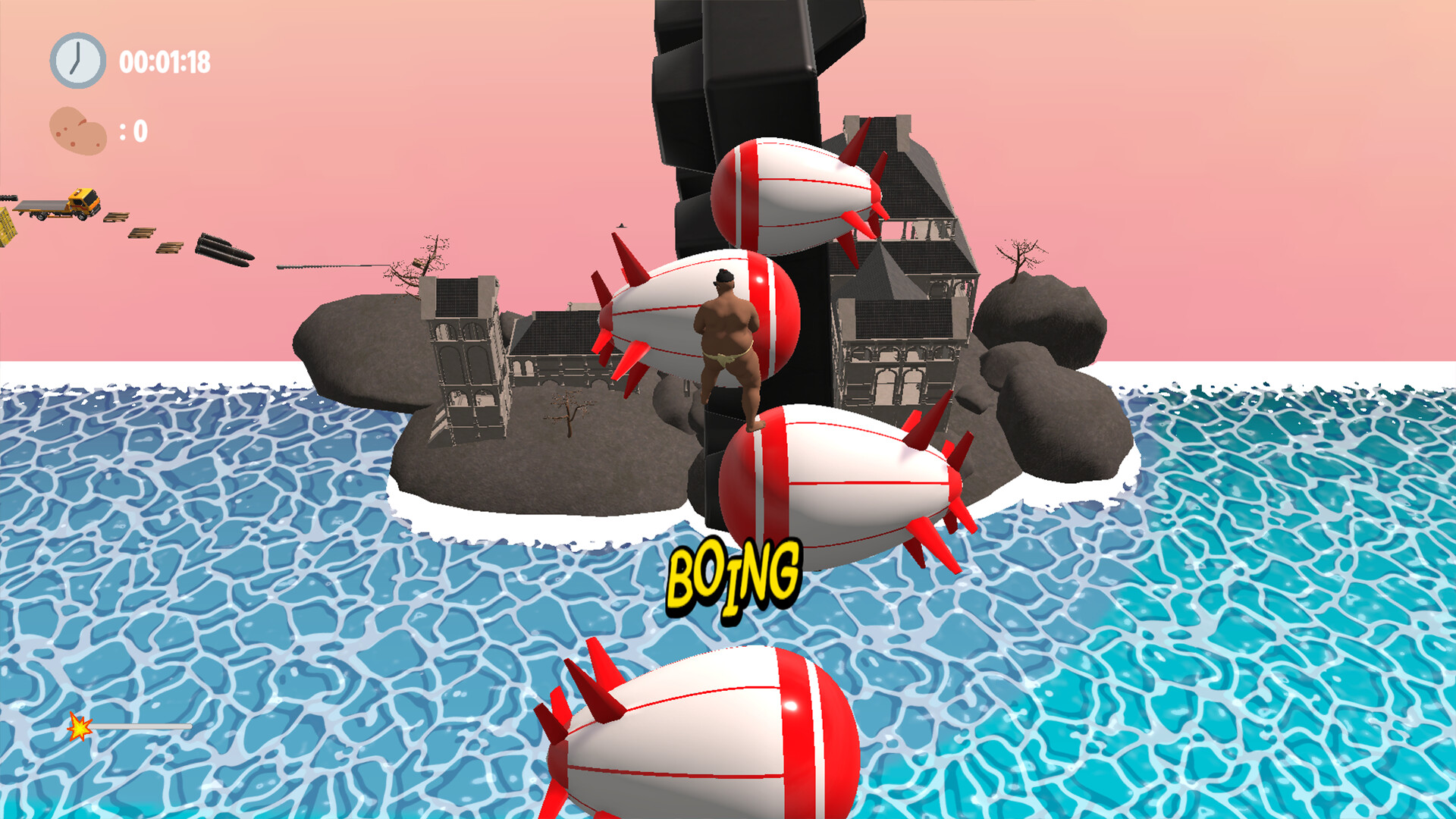 展示遊戲中充滿迷因風格的角色與場景設計，畫面風格獨特且充滿幽默感。