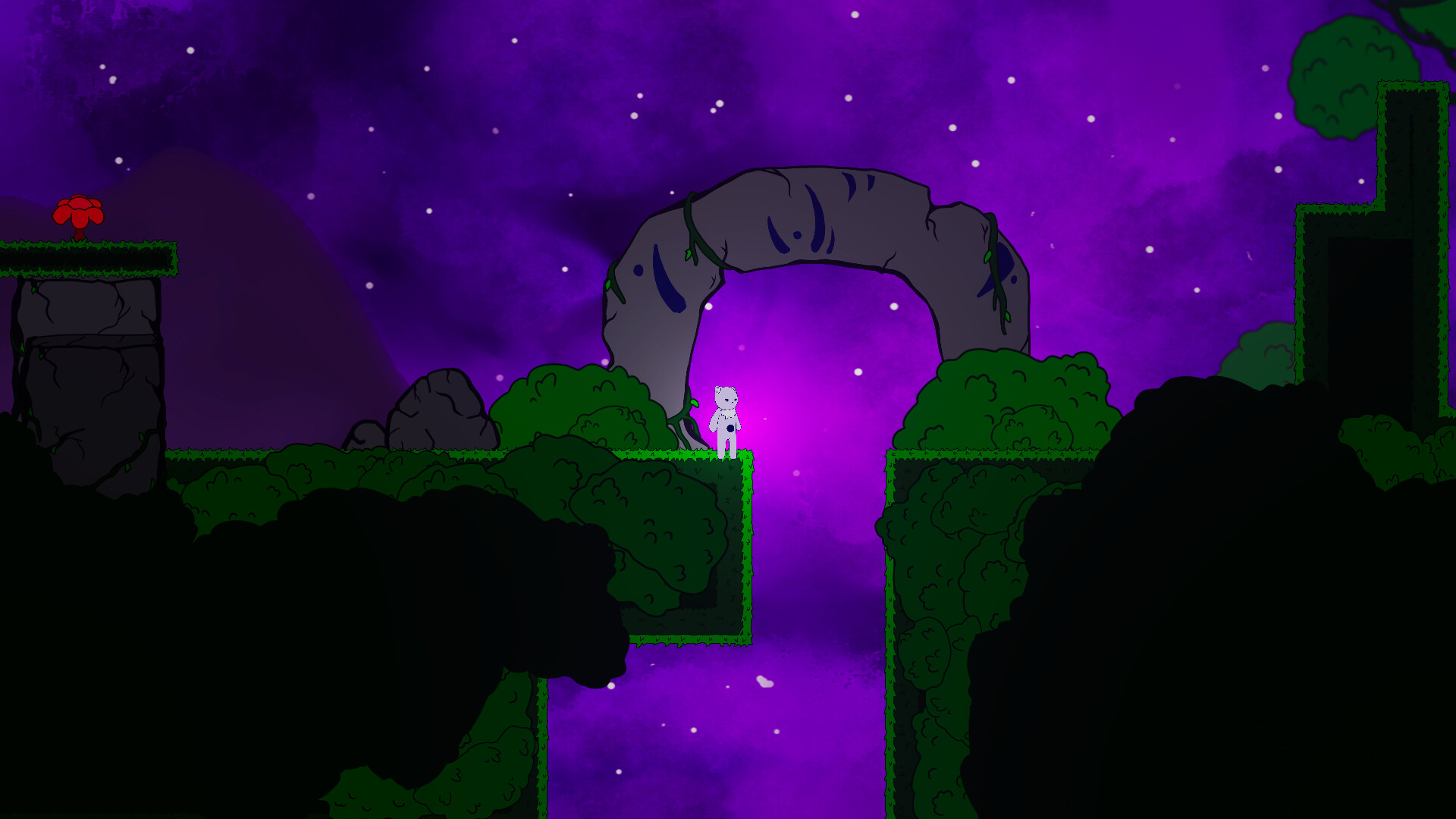 在充滿挑戰的平台間跳躍。