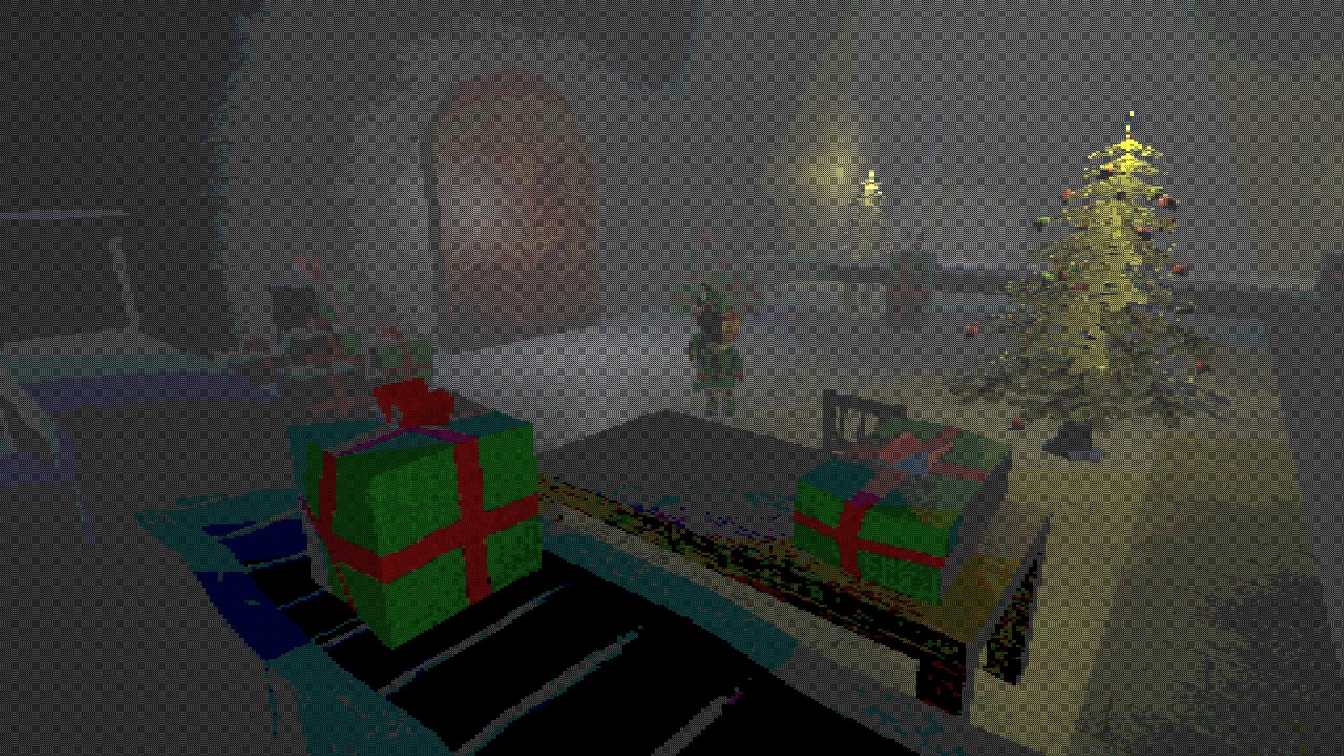 遊戲中的工作室內部場景，雜物堆積如迷宮